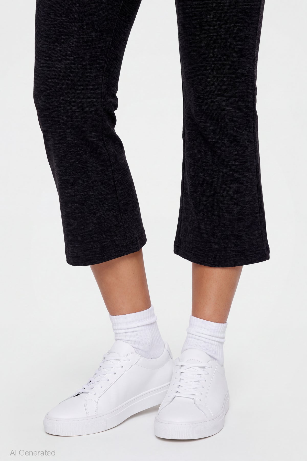 Alt View 4. Foldover Waist Capri - Black