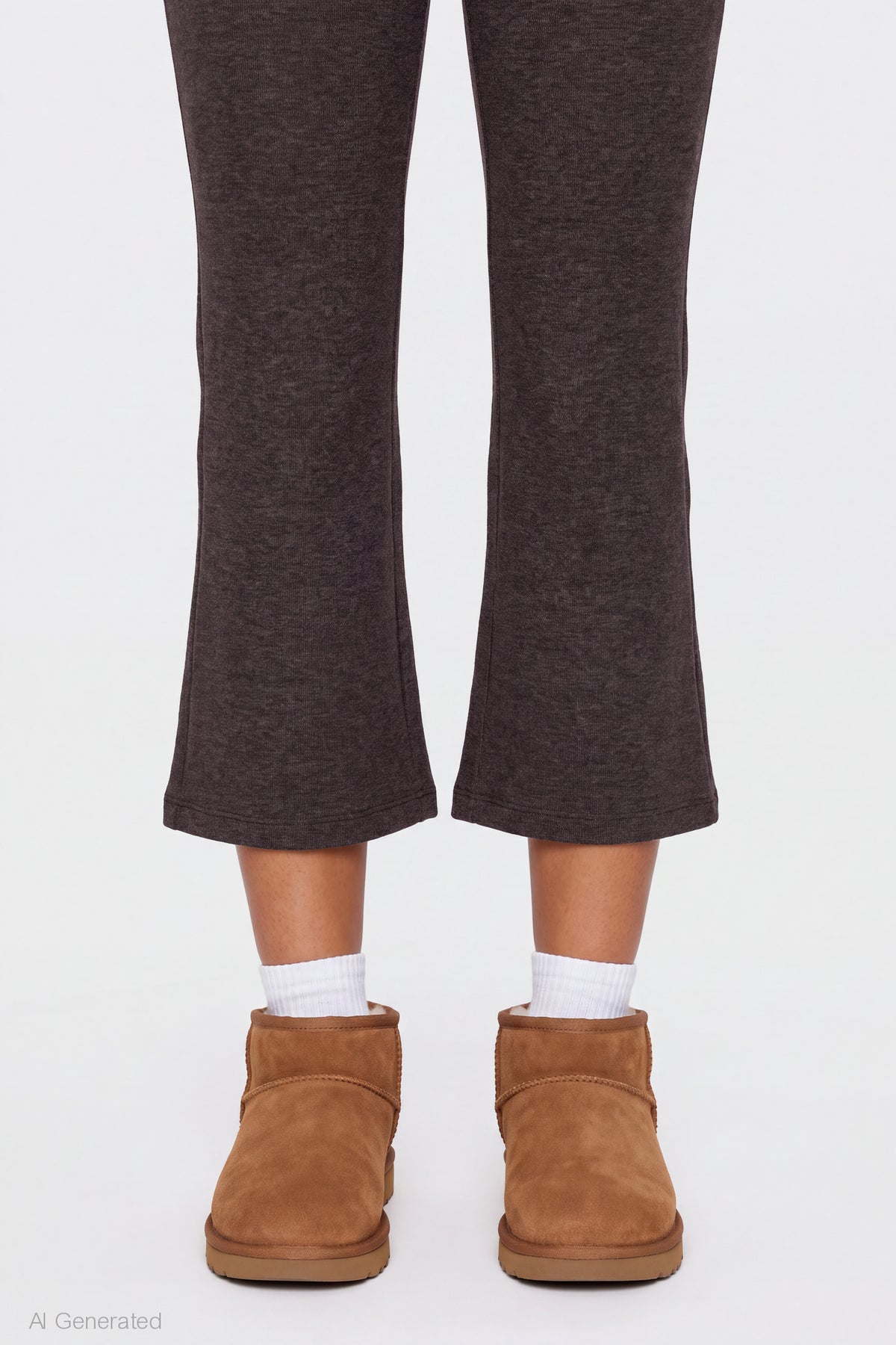Alt View 4. Foldover Waist Capri - Brown
