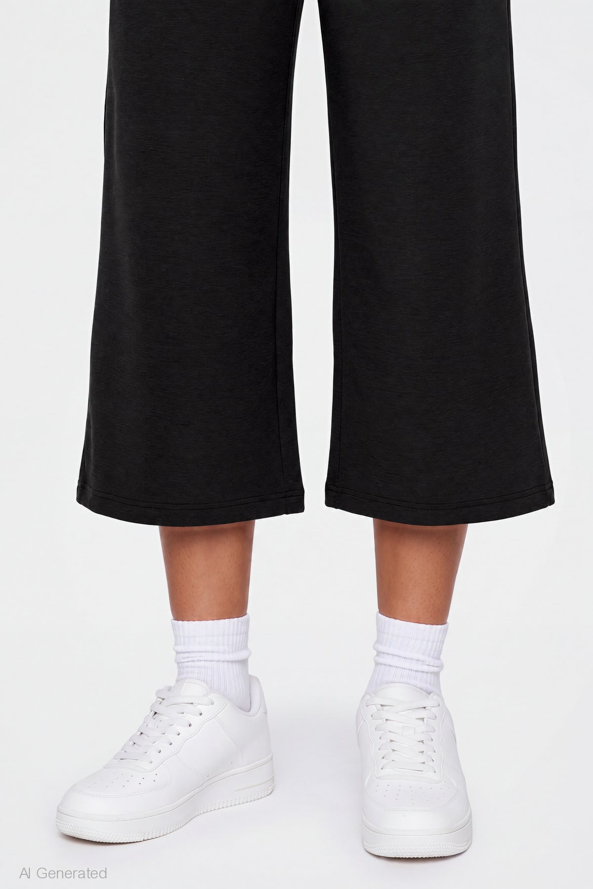Alt View 4. Foldover Waist Capri - Black