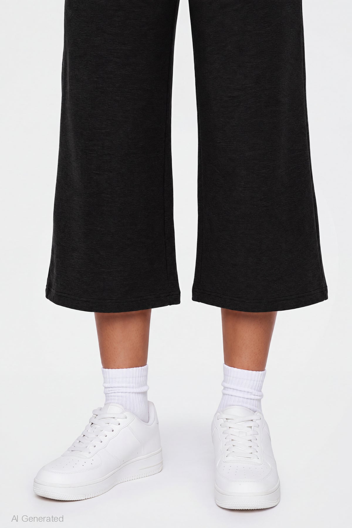 Alt View 4. Foldover Waist Capri - Jet Black