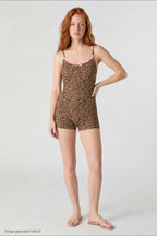 Soft Ribbed Lace Trim Romper
