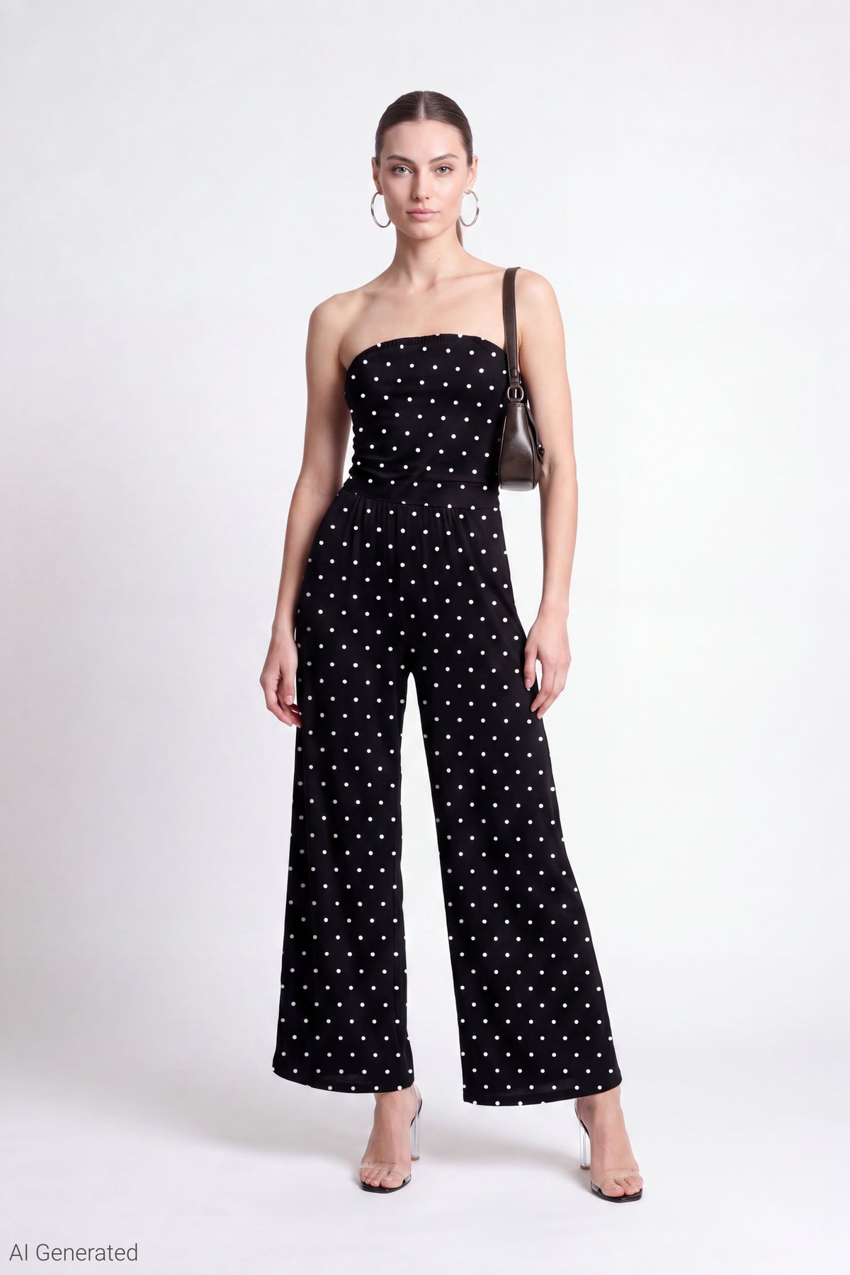Strapless Wide Leg Jumpsuit - Black