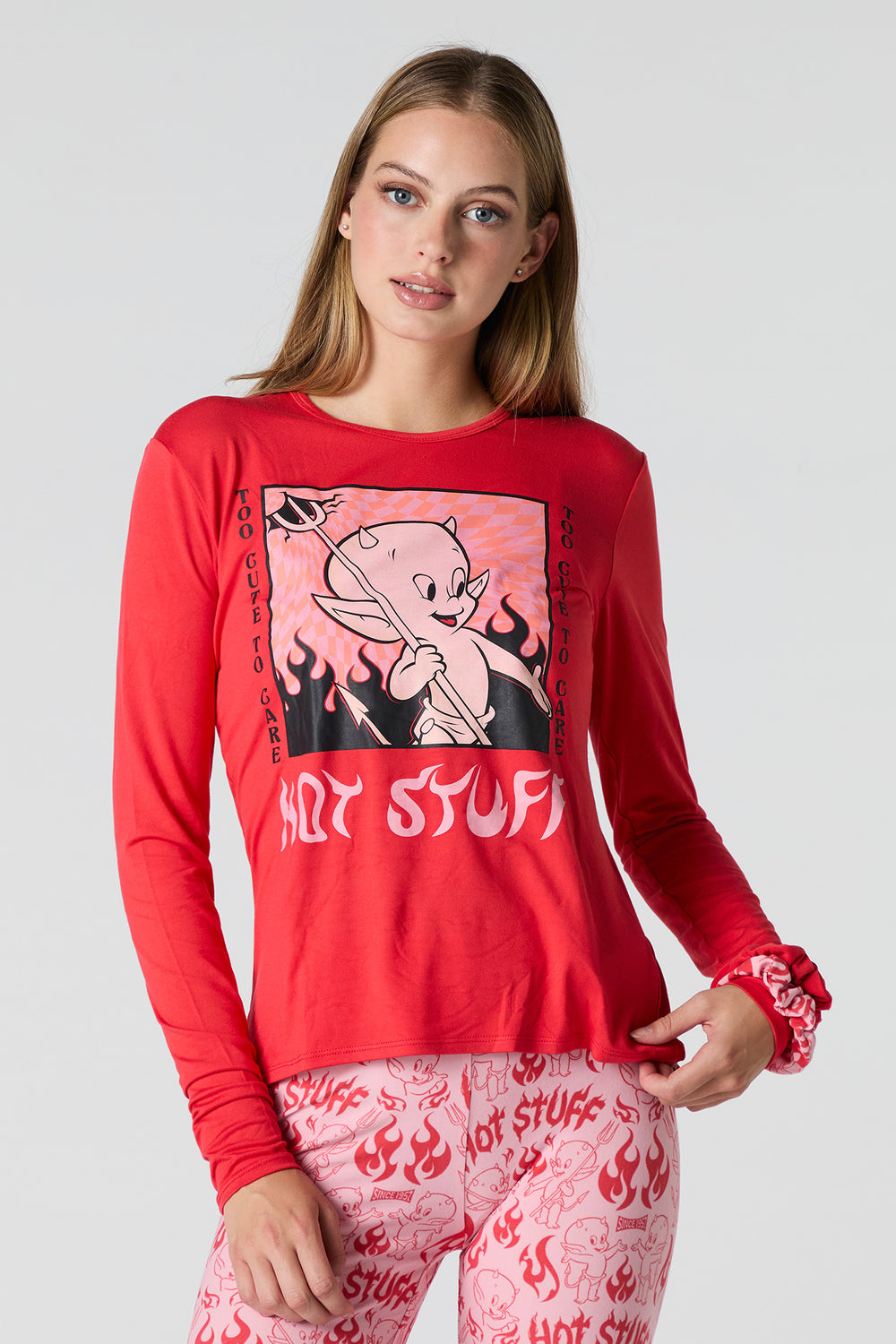 Hot Stuff Long Sleeve Top & Legging 2 Piece Pajama Set Hot Stuff Long Sleeve Top & Legging 2 Piece Pajama Set 2