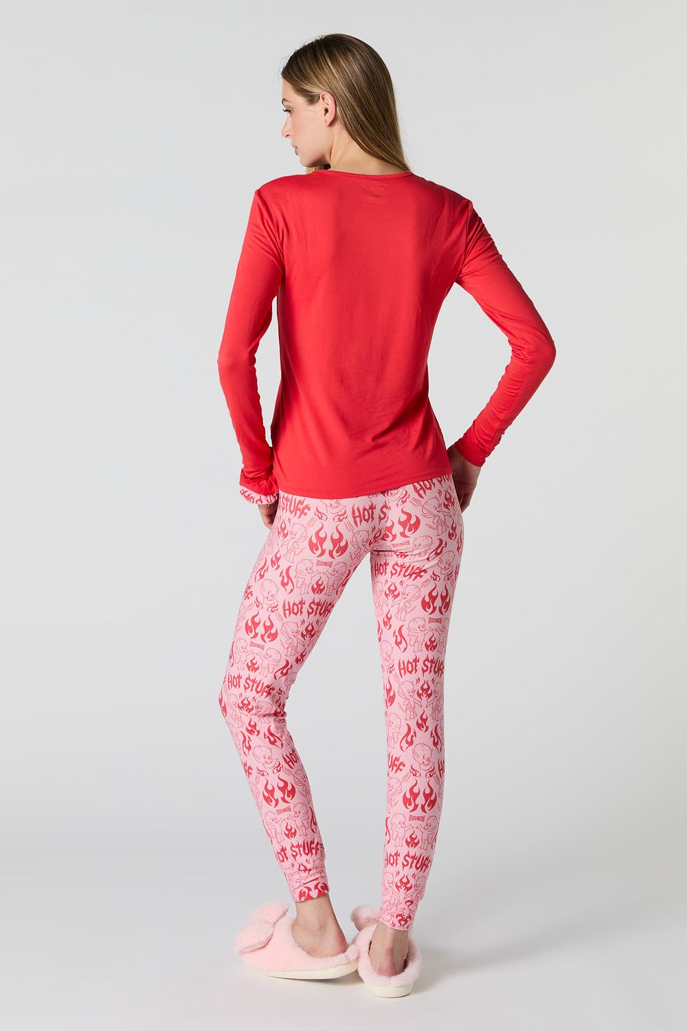 Hot Stuff Long Sleeve Top & Legging 2 Piece Pajama Set Hot Stuff Long Sleeve Top & Legging 2 Piece Pajama Set 4