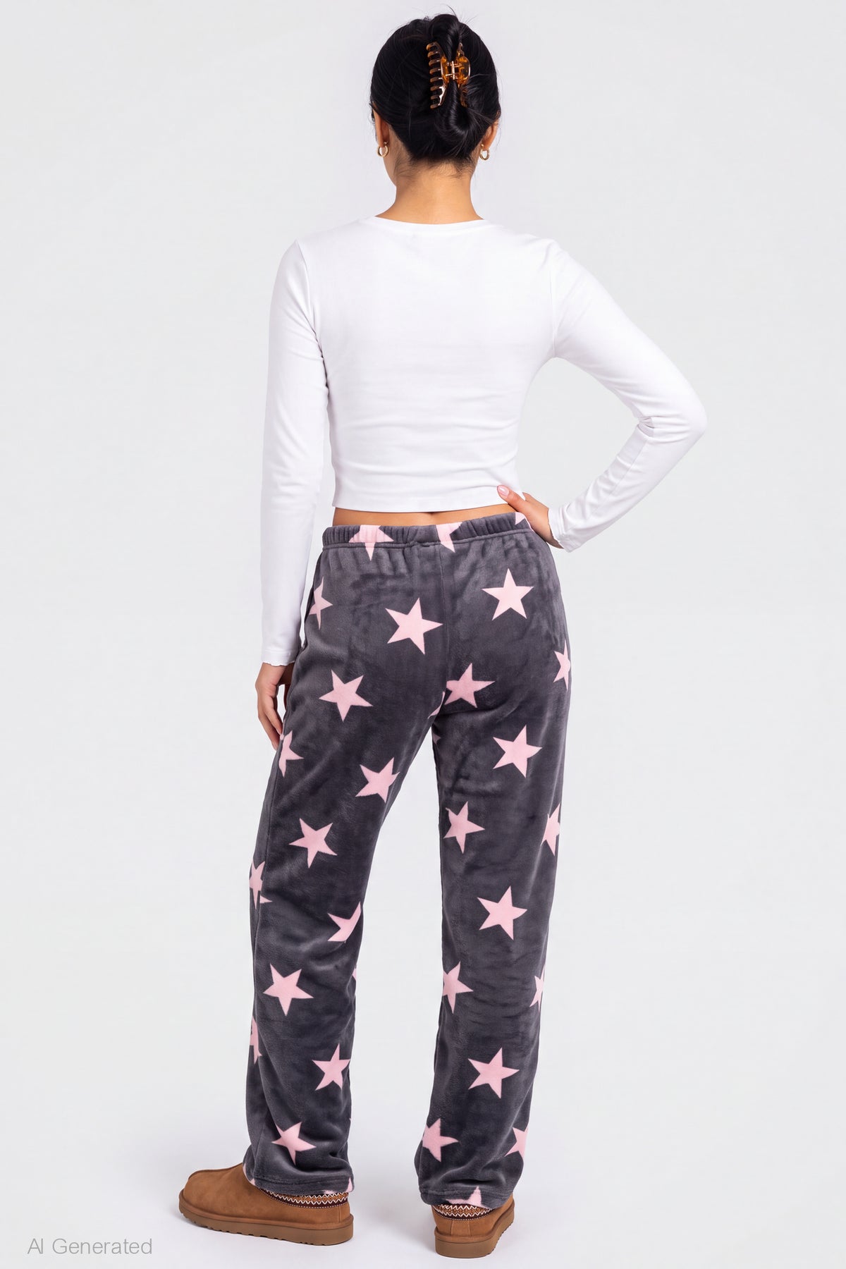Alt View 2. Plush Pajama Pant - Dark Grey