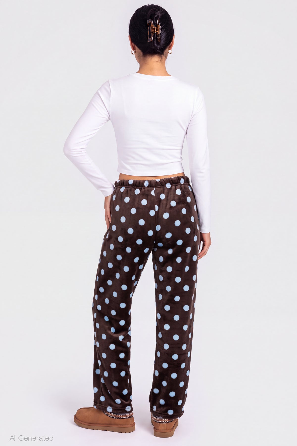 Alt View 2. Plush Pajama Pant - Brown