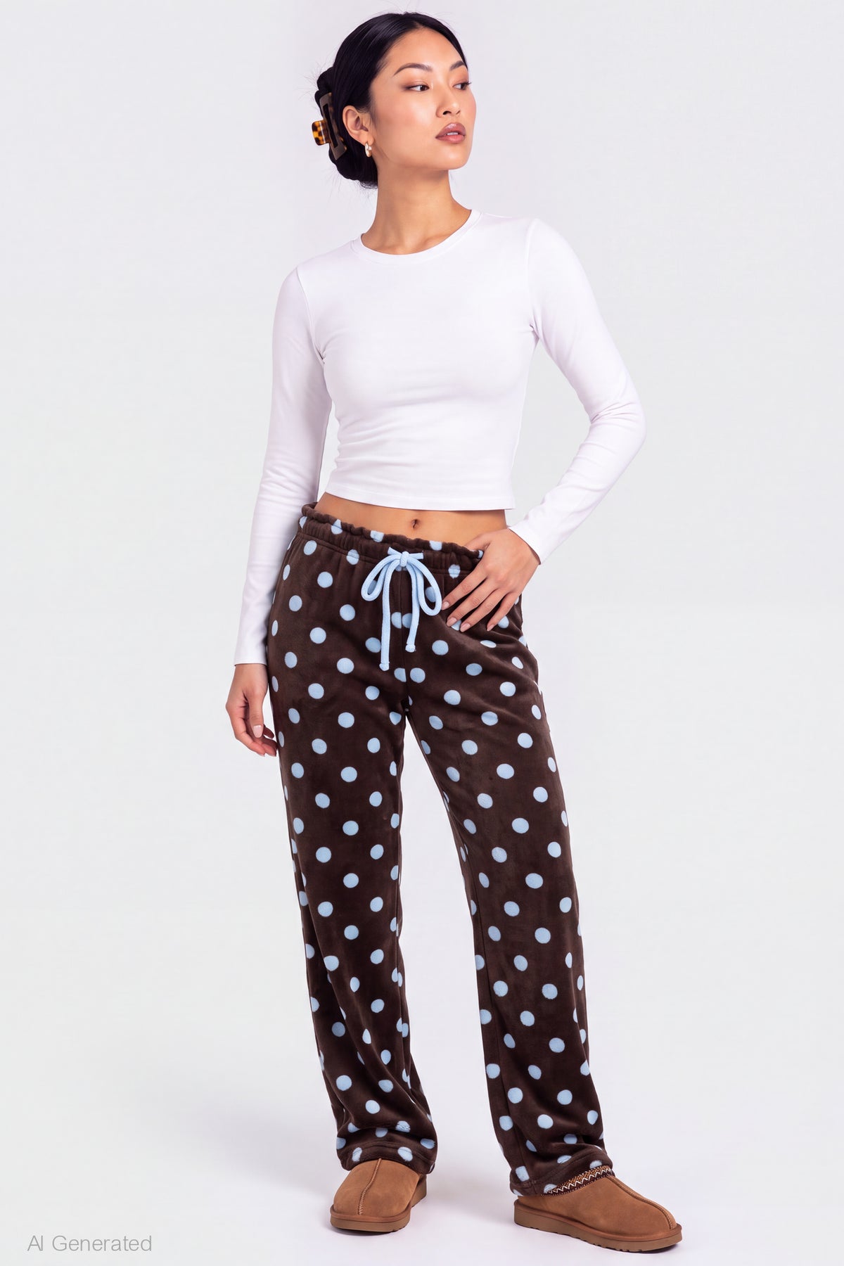 Plush Pajama Pant - Brown