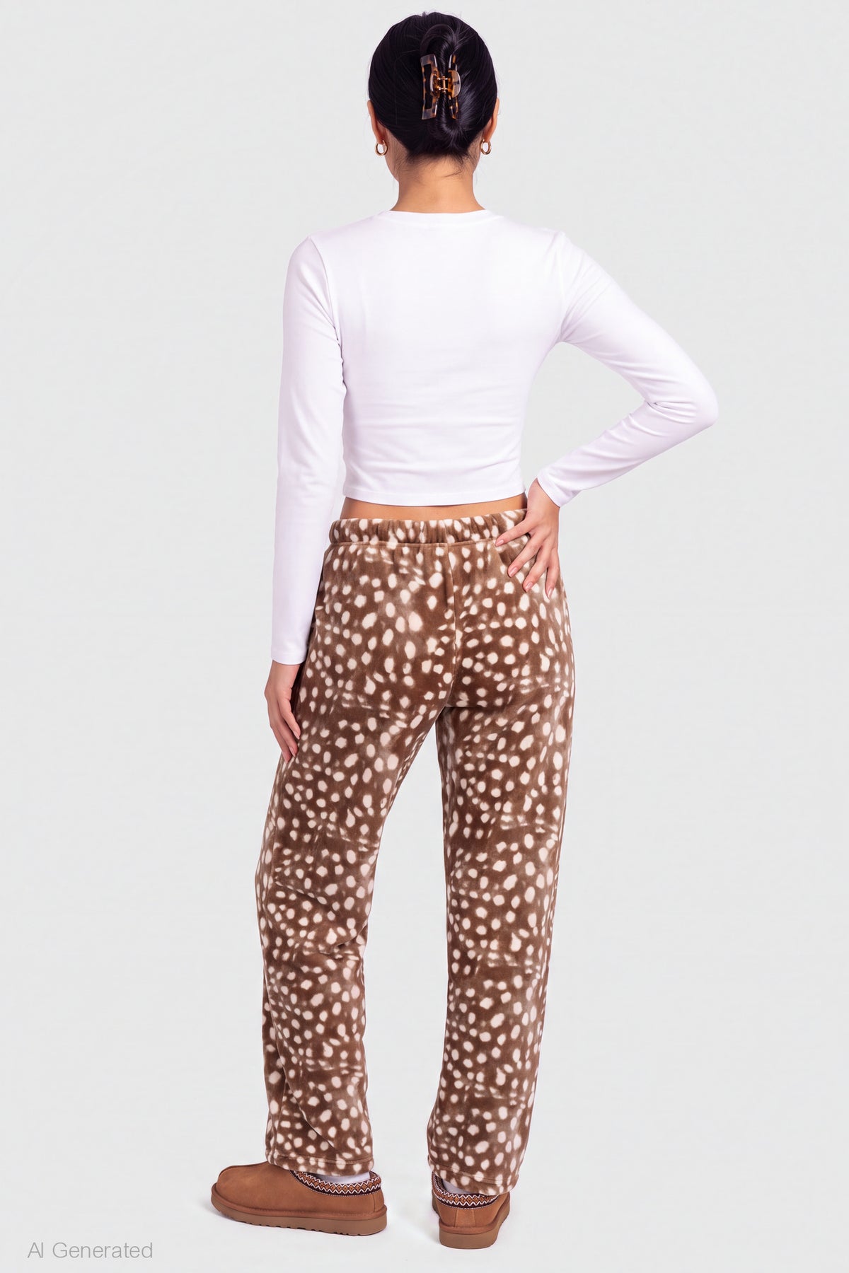 Alt View 2. Plush Pajama Pant - Tan