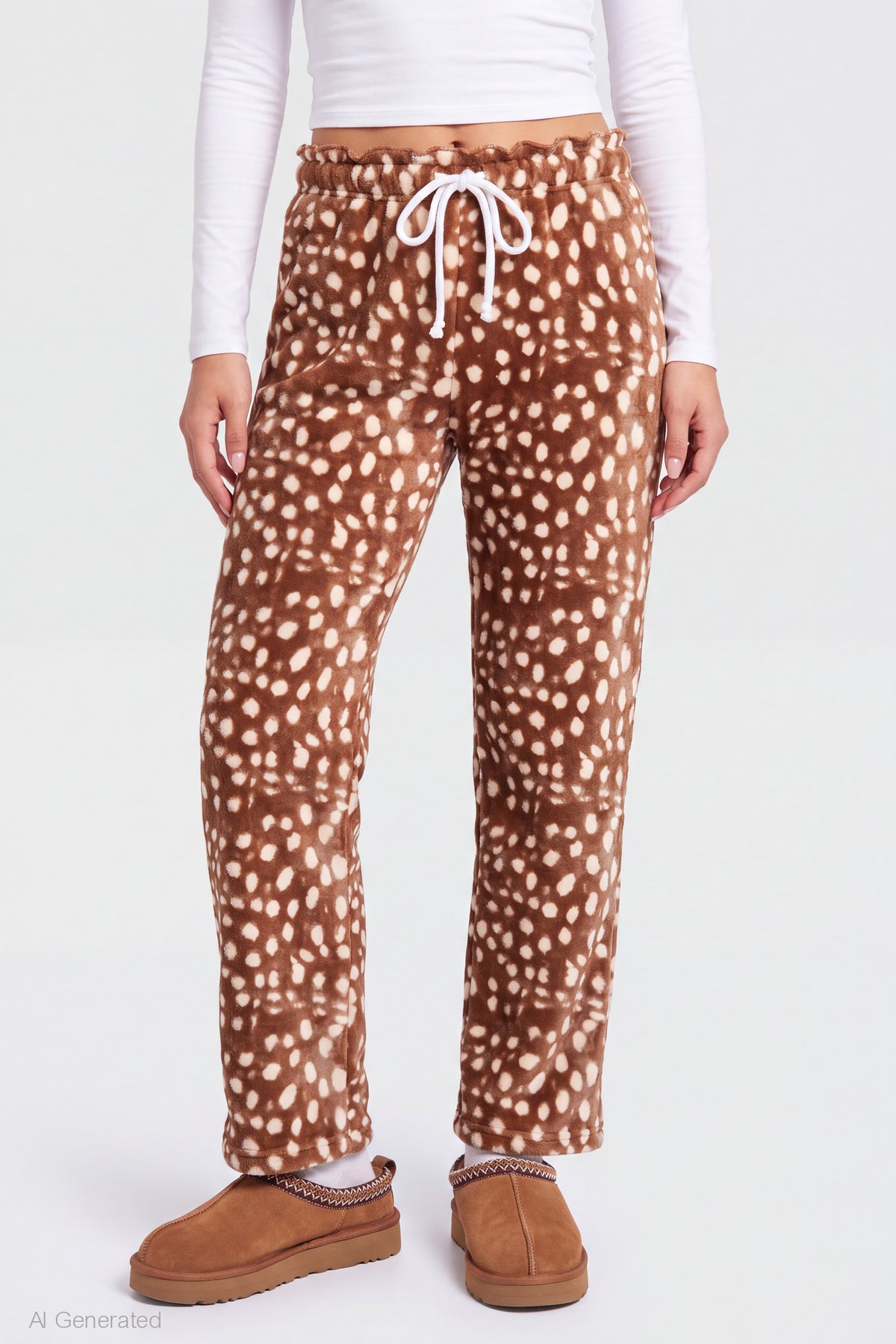 Alt View 3. Plush Pajama Pant - Tan