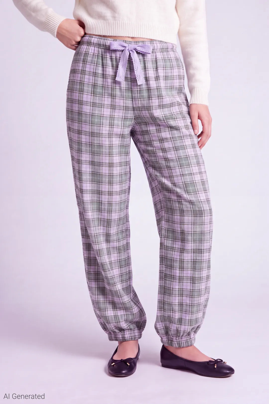 Alt View 2. 87642J-AE-LILAC-PLAID_03 - Lilac