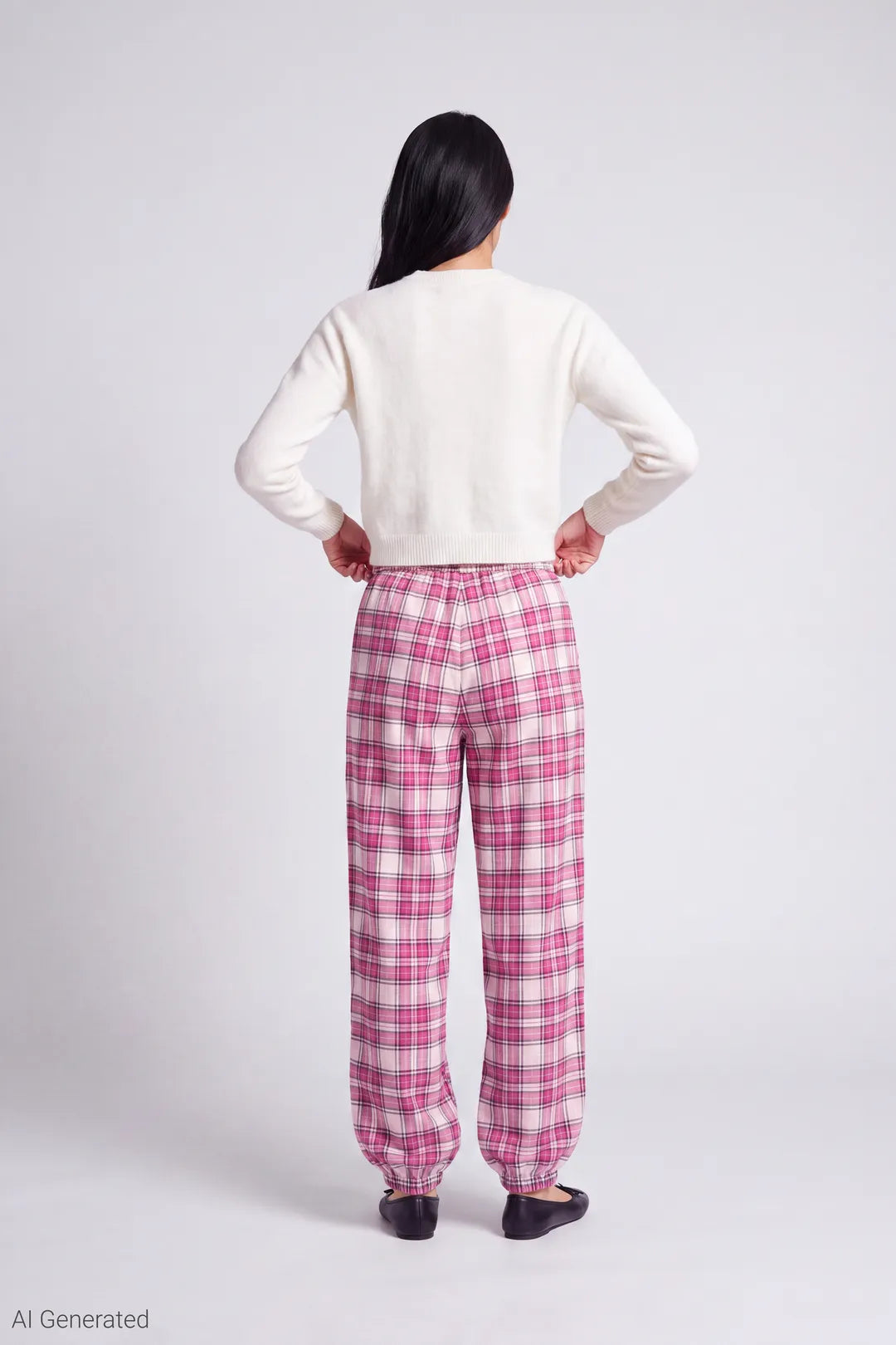 Alt View 3. 87642J-AF-PINK-PLAID_02 - Pink