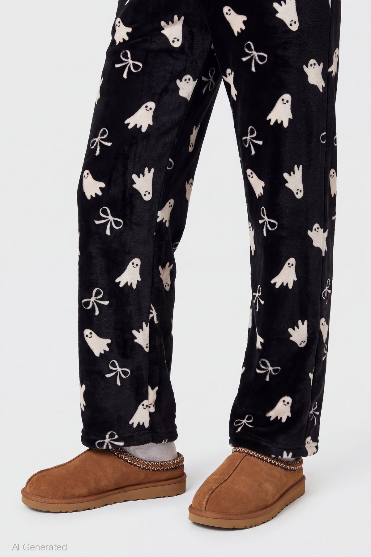 Alt View 4. Halloween Plush Pajama Pant - Black