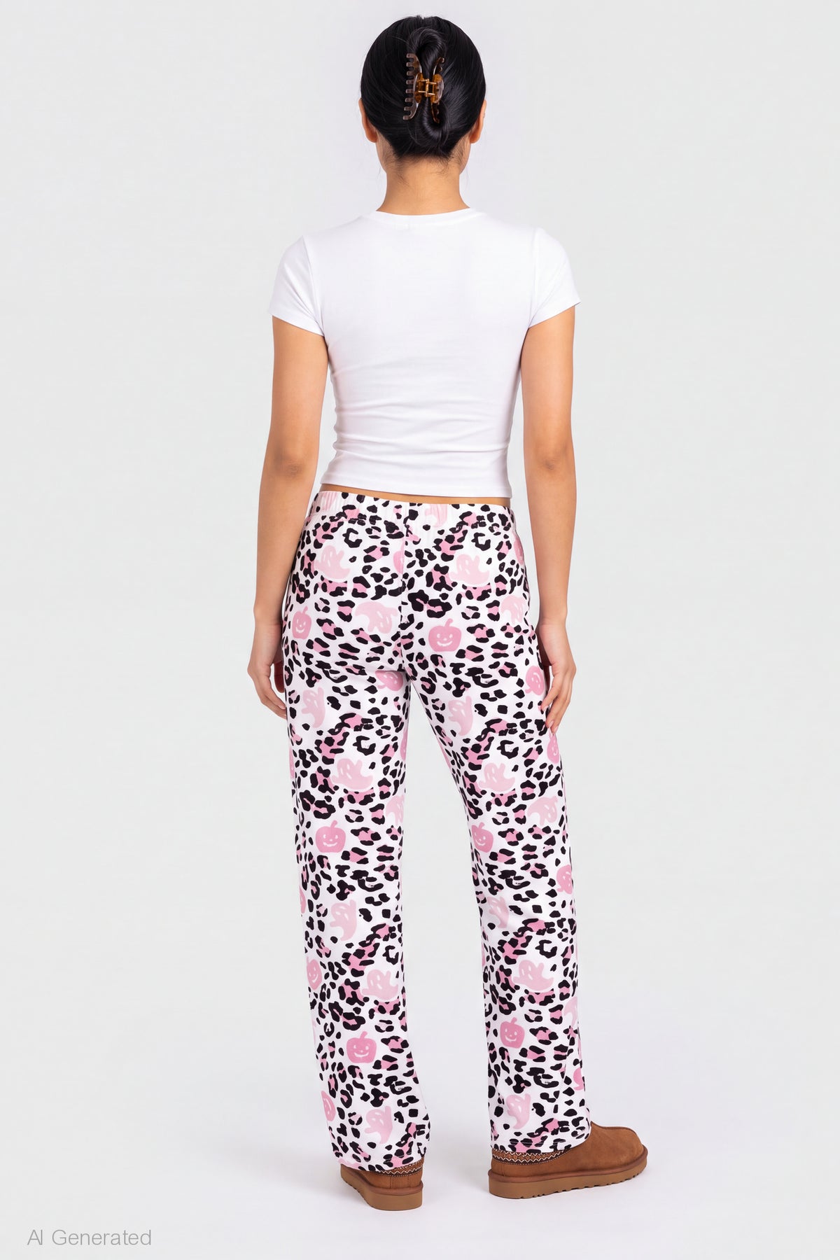 Alt View 2. Halloween Plush Pajama Pant - Off White