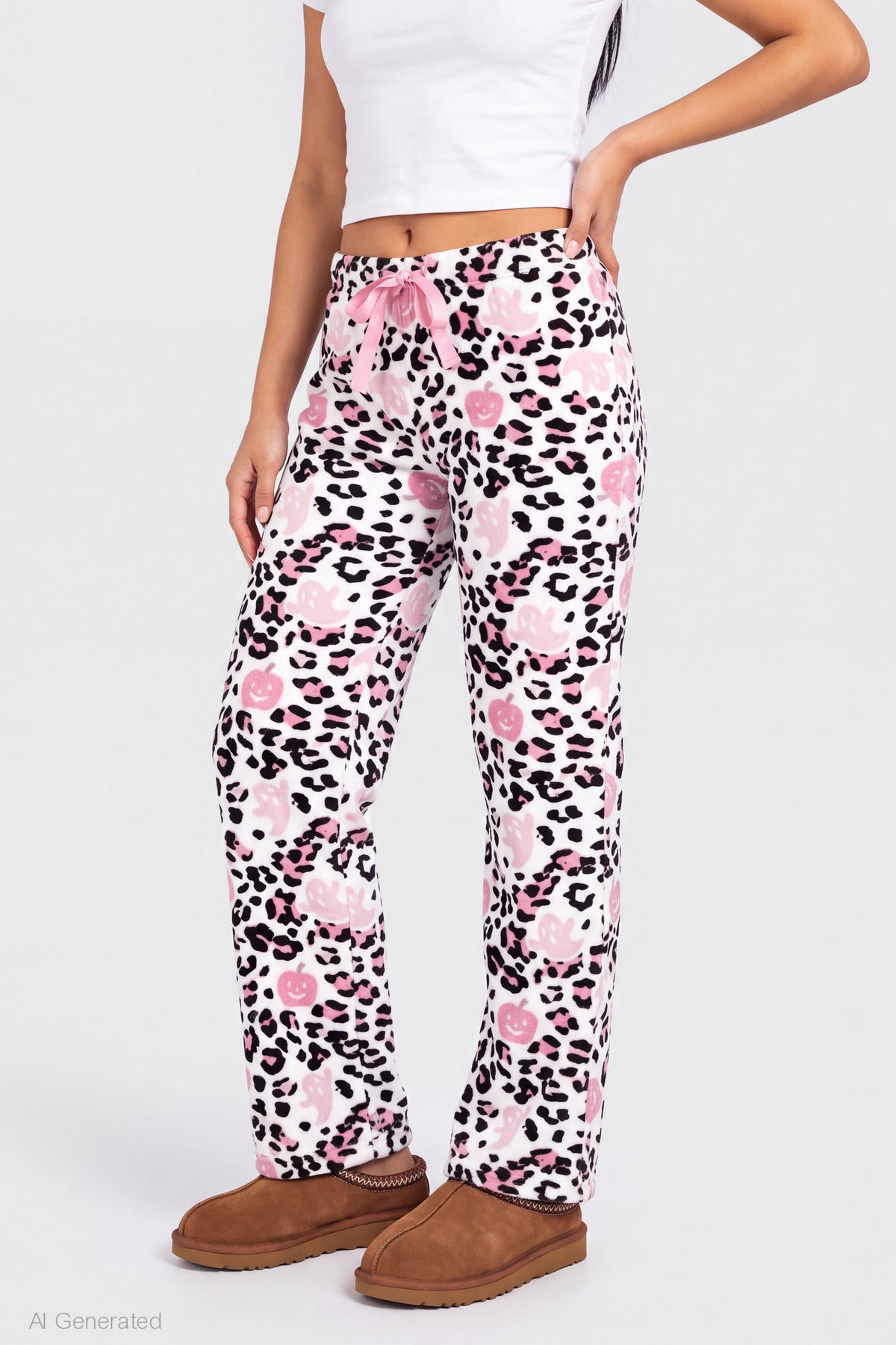 Alt View 3. Halloween Plush Pajama Pant - Off White