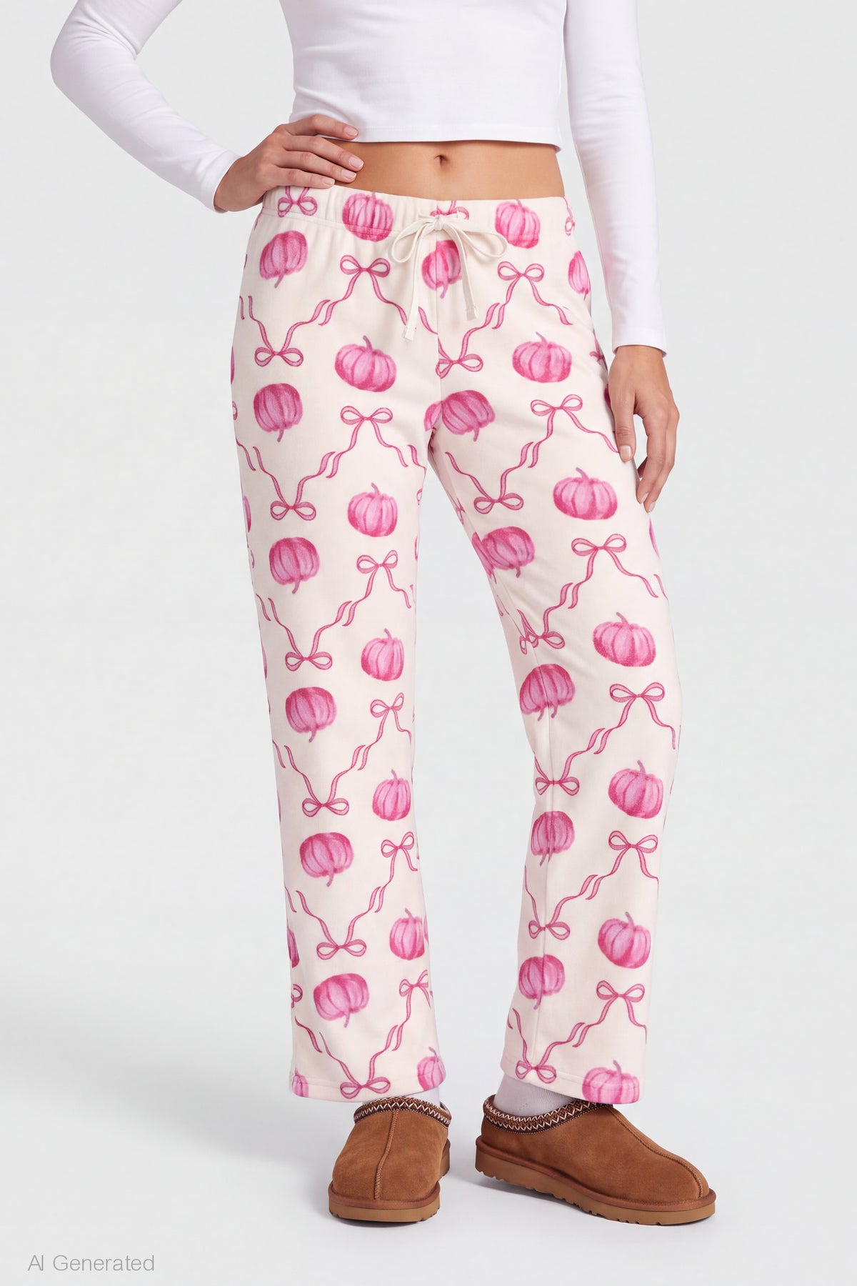 Alt View 3. Halloween Plush Pajama Pant - Cream