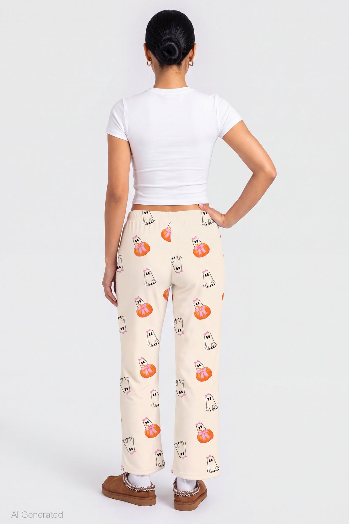 Alt View 2. Halloween Plush Pajama Pant - Ivory