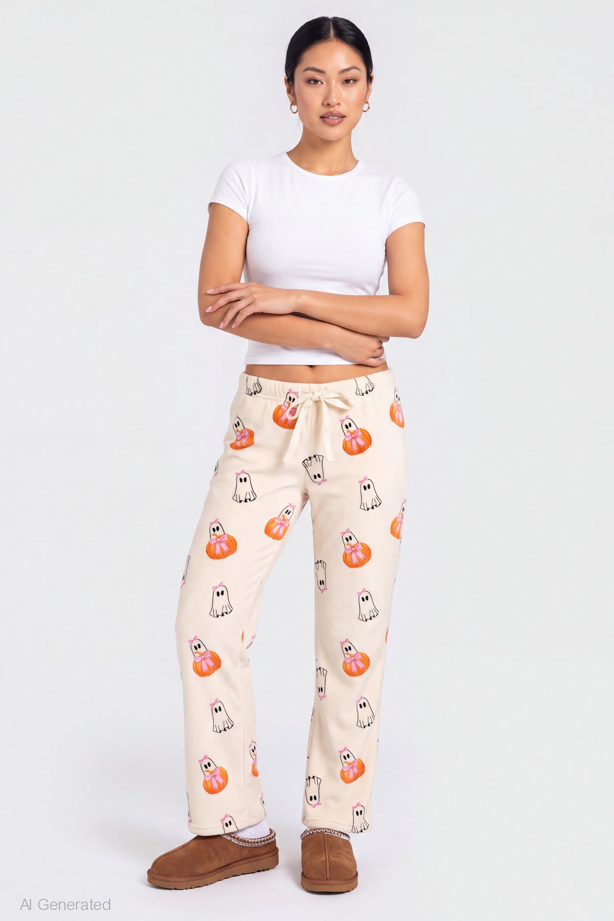 Halloween Plush Pajama Pant - Ivory