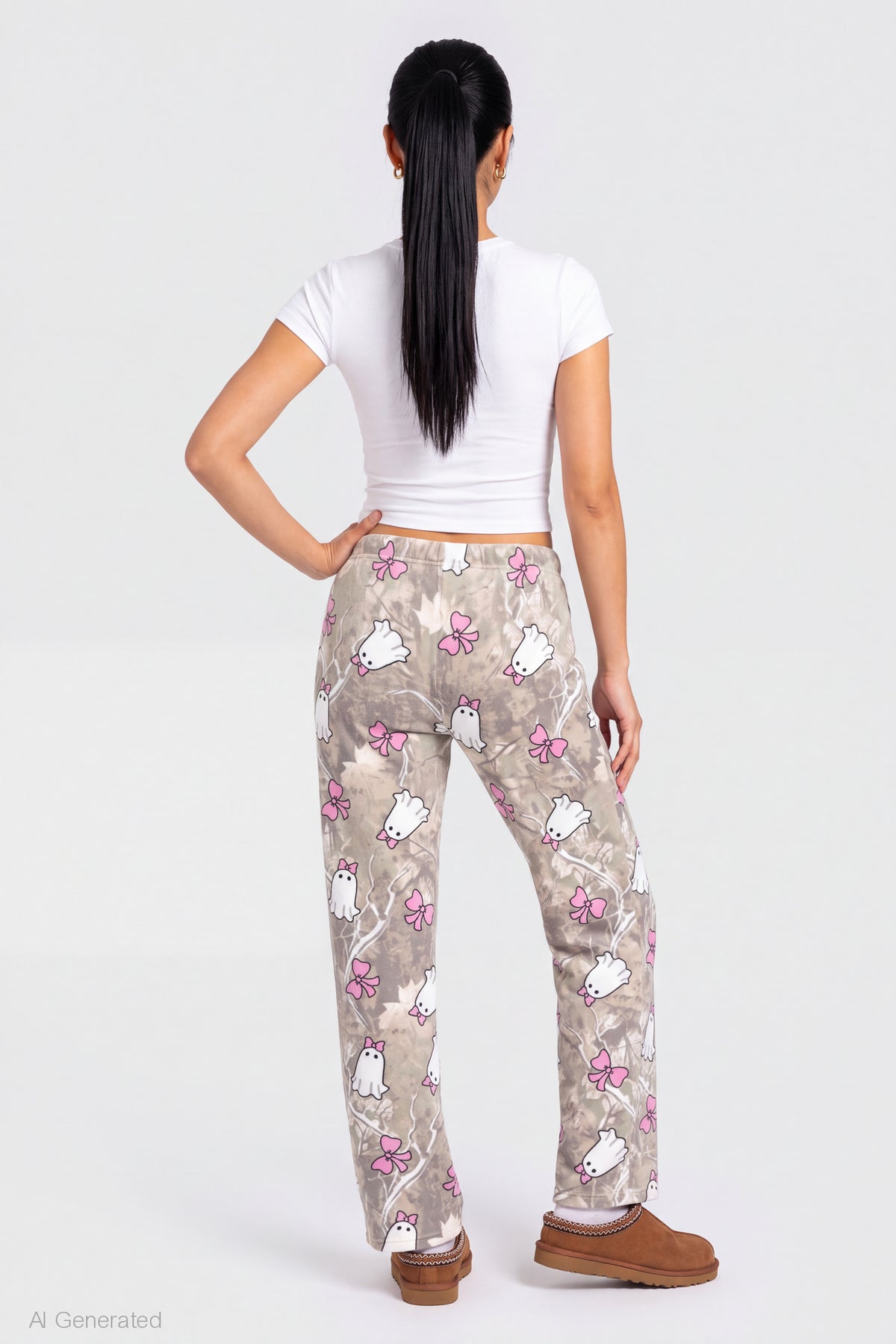 Alt View 2. Halloween Plush Pajama Pant - Tan
