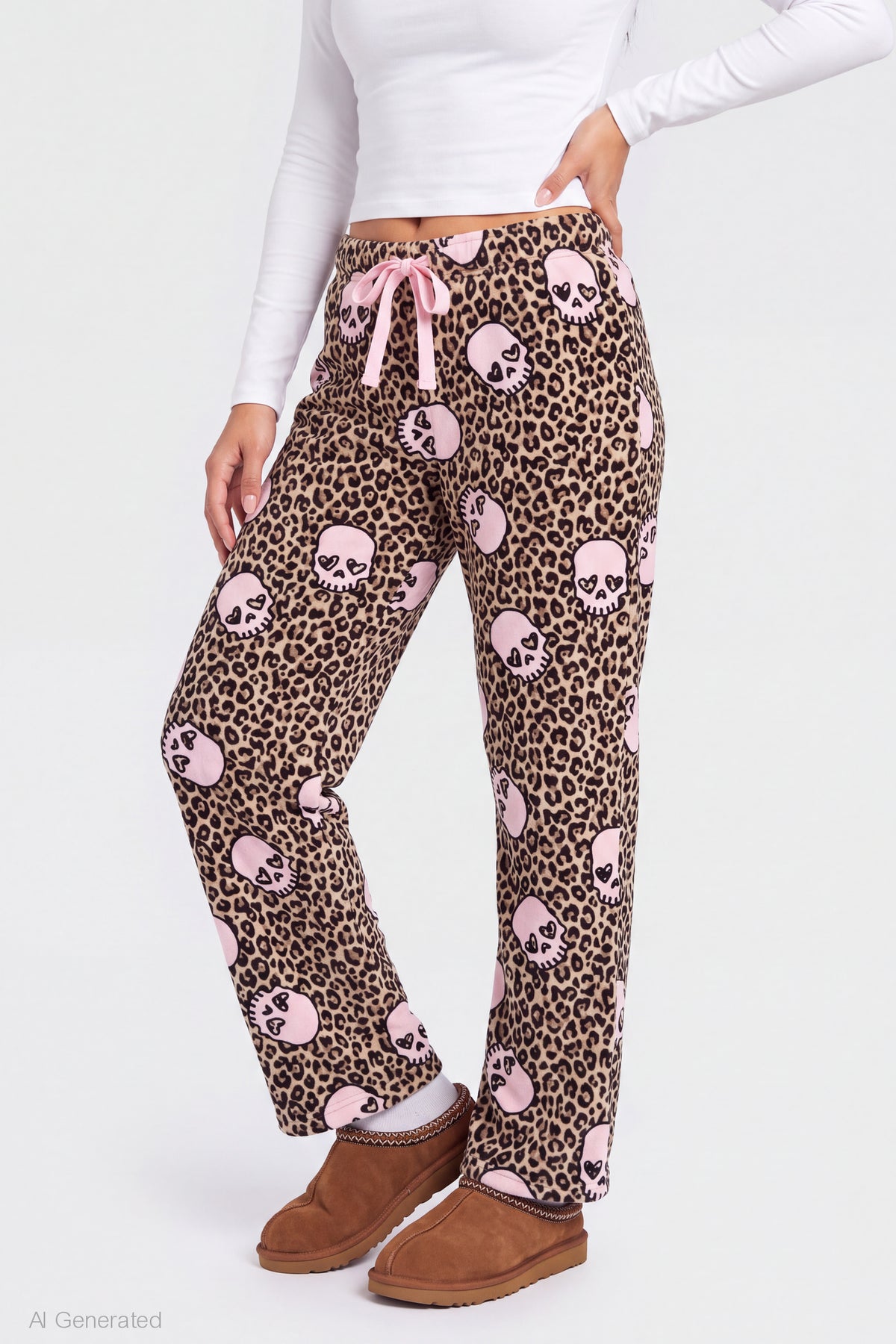 Alt View 3. Halloween Plush Pajama Pant - Leopard