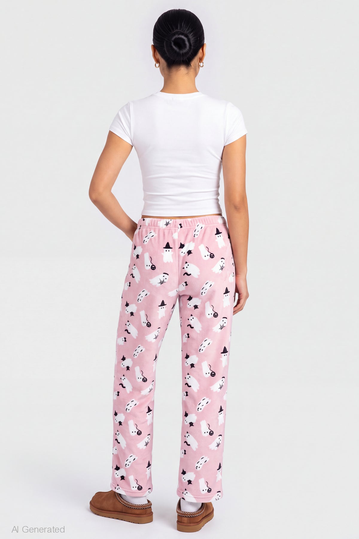 Alt View 2. Halloween Plush Pajama Pant - Pink