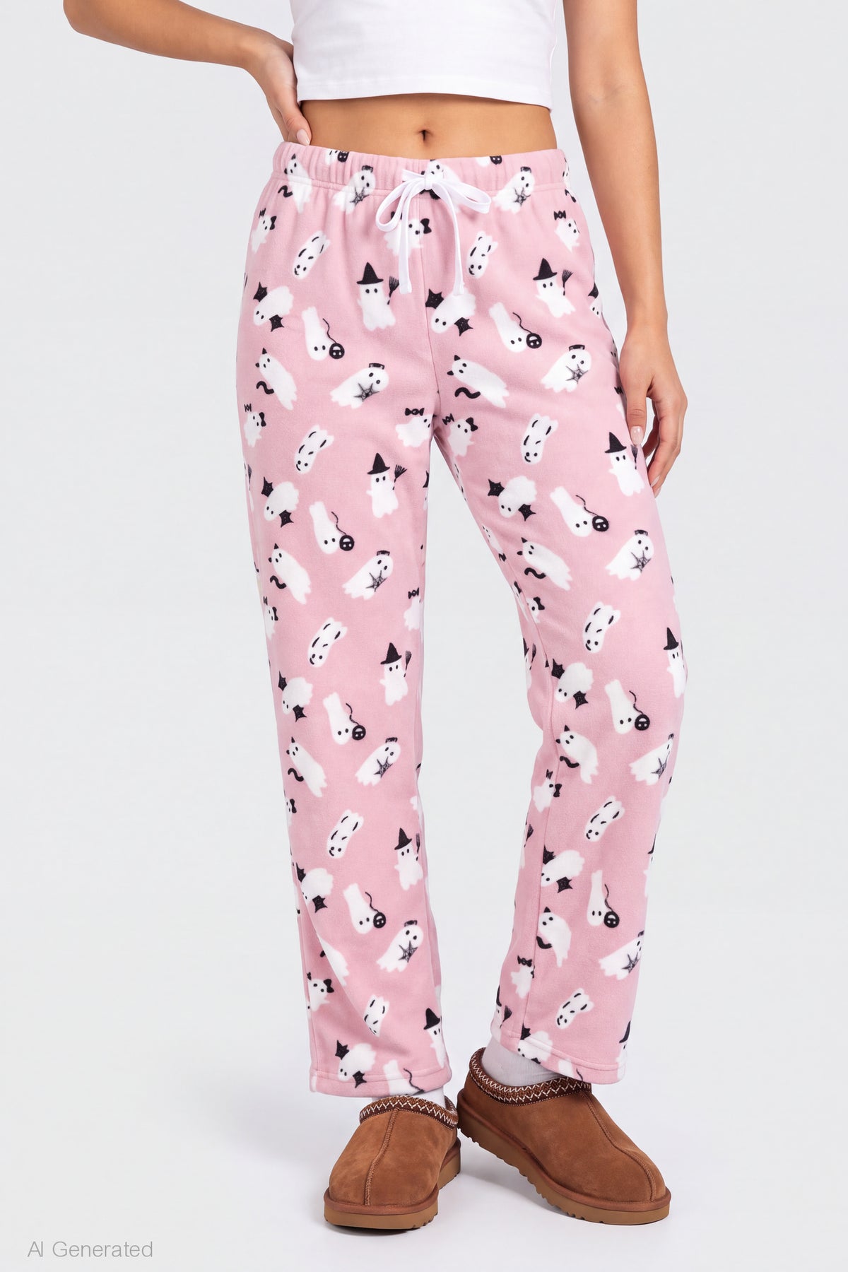 Alt View 3. Halloween Plush Pajama Pant - Pink