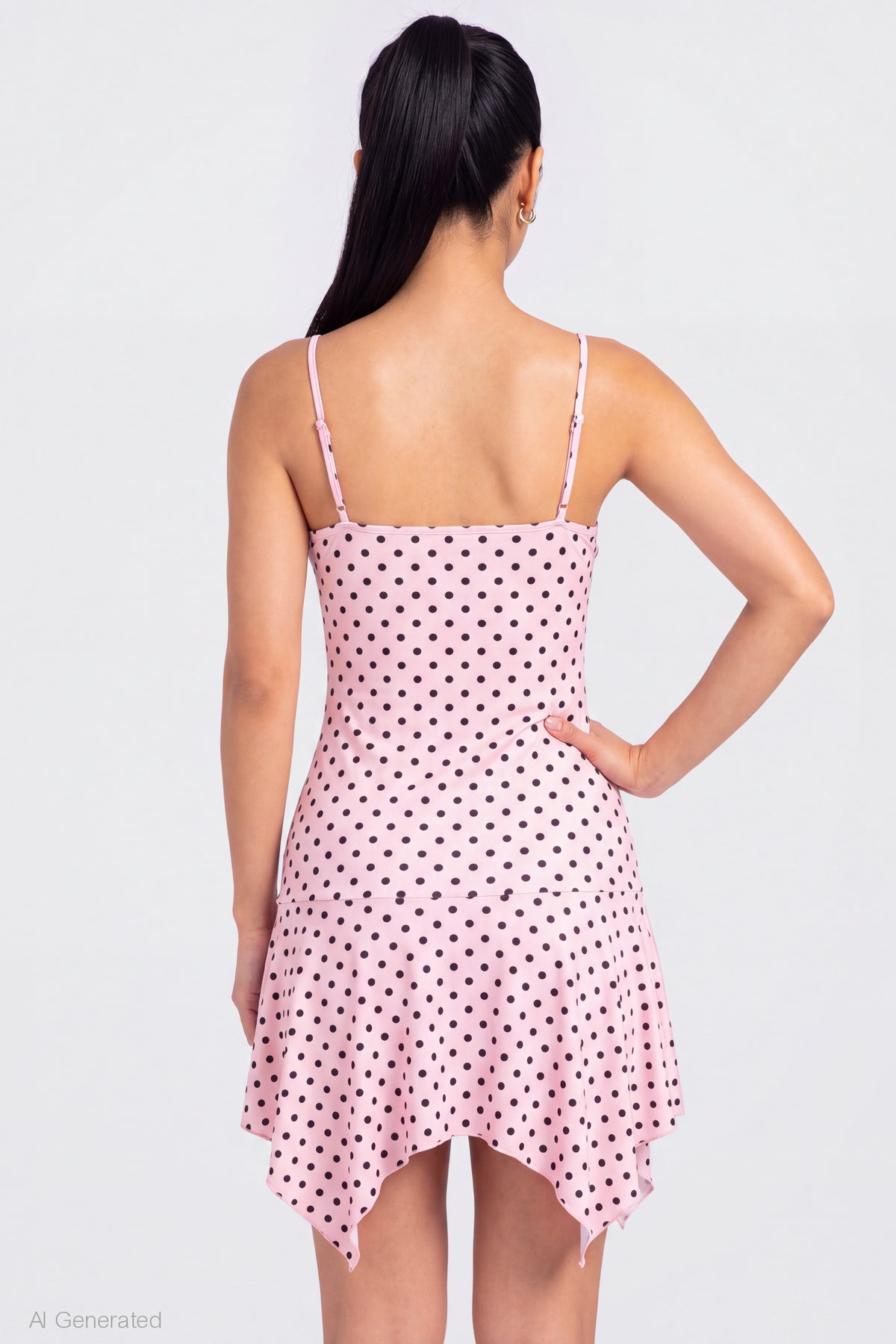 Alt View 2. Mesh Hanky Hem Mini Dress - Pink