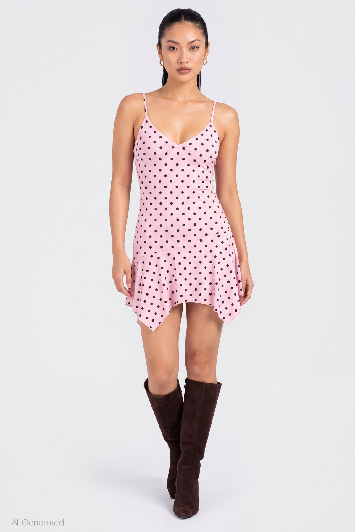 Alt View 3. Mesh Hanky Hem Mini Dress - Pink