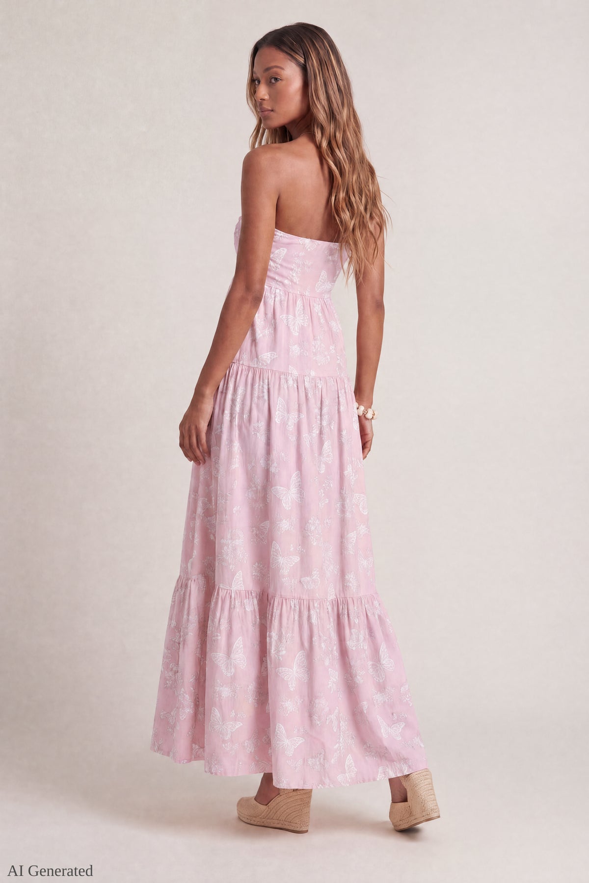 Alt View 2. Sweetheart Strapless Maxi Dress - Pink