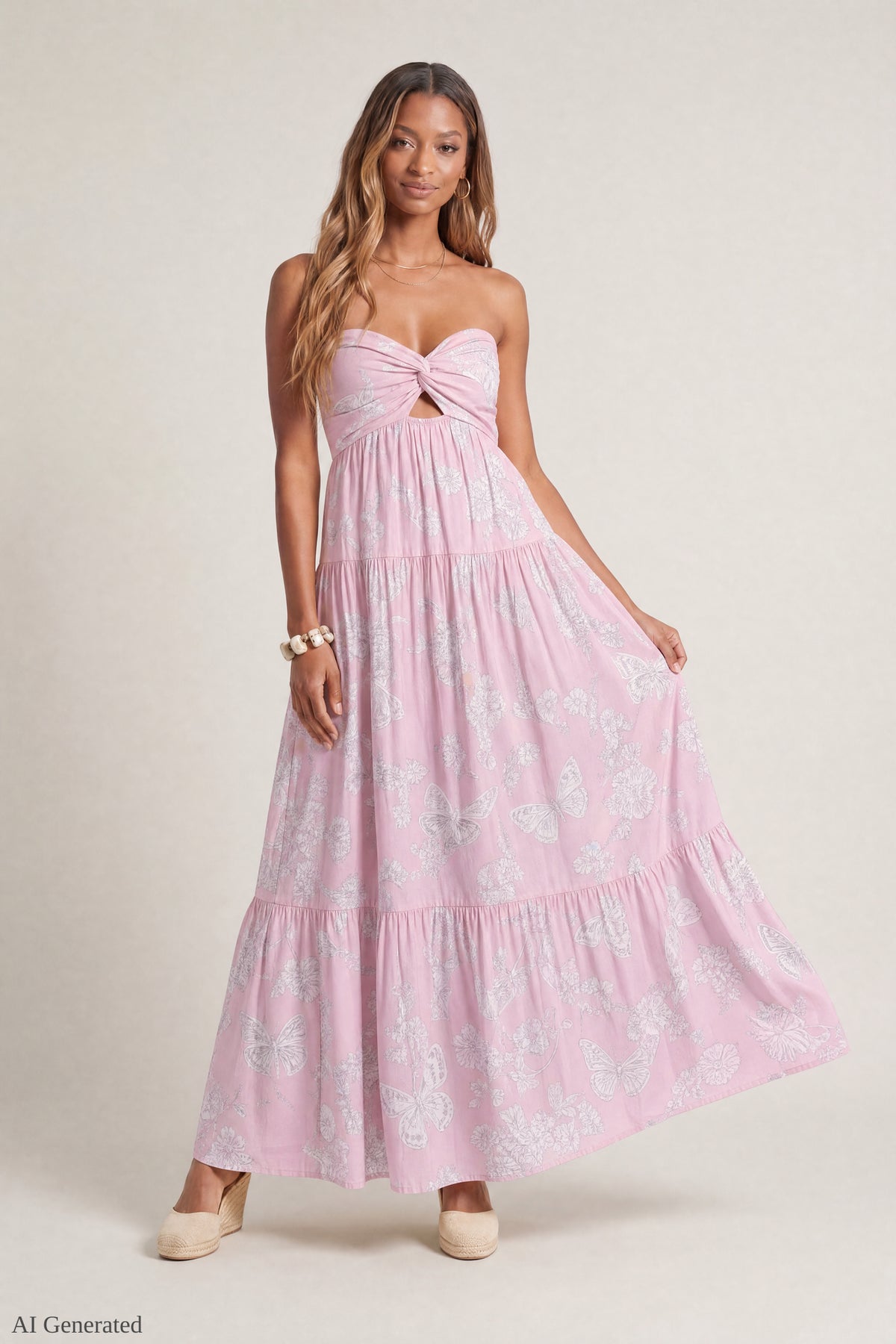 Sweetheart Strapless Maxi Dress - Pink