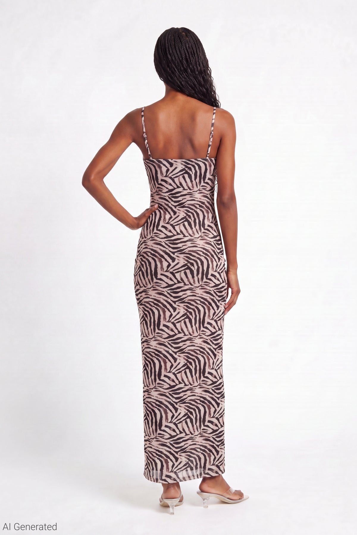 Alt View 2. Printed Mesh Maxi Dress - Leopard