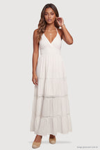 Tie-Back Tiered Maxi Dress