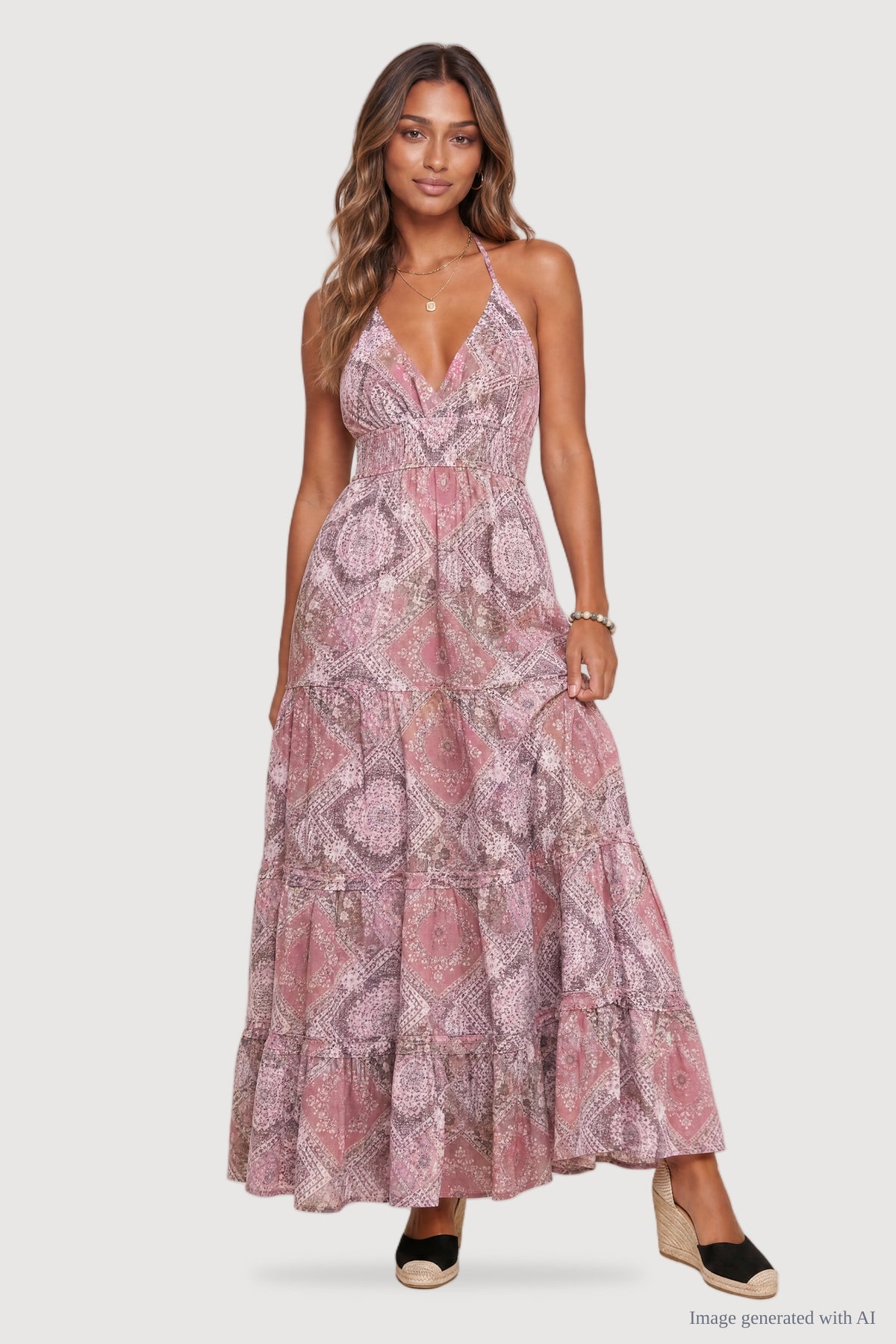 Tie-Back Tiered Maxi Dress – Charlotte Russe