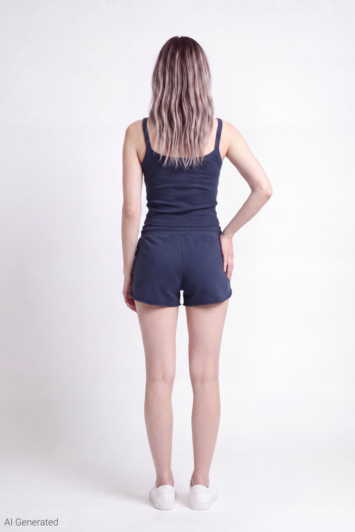 Alt View 2. Fleece Graphic Drawstring Short - Navy