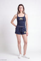 Fleece Graphic Drawstring Short