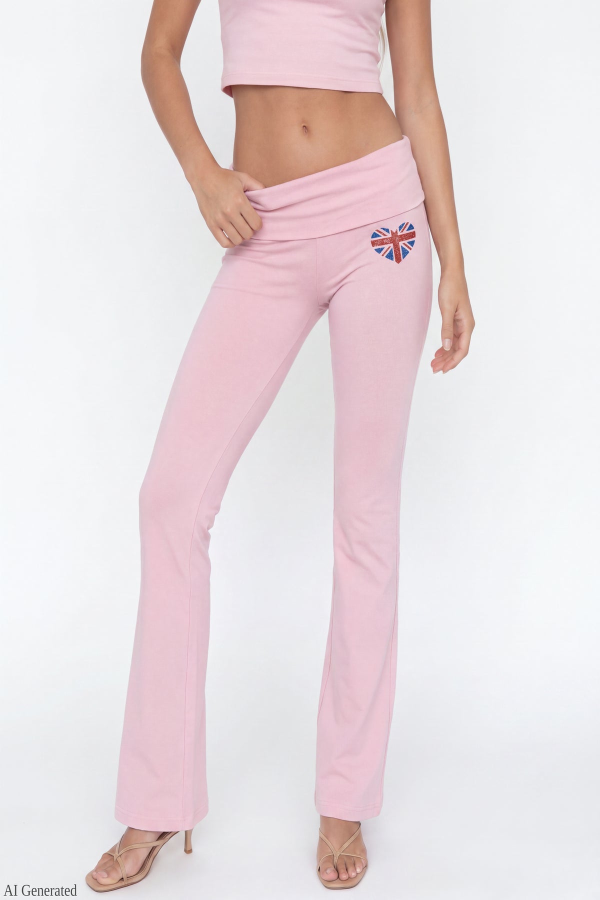 Alt View 4. Graphic Baby Tee & Flare Legging Set - Pink