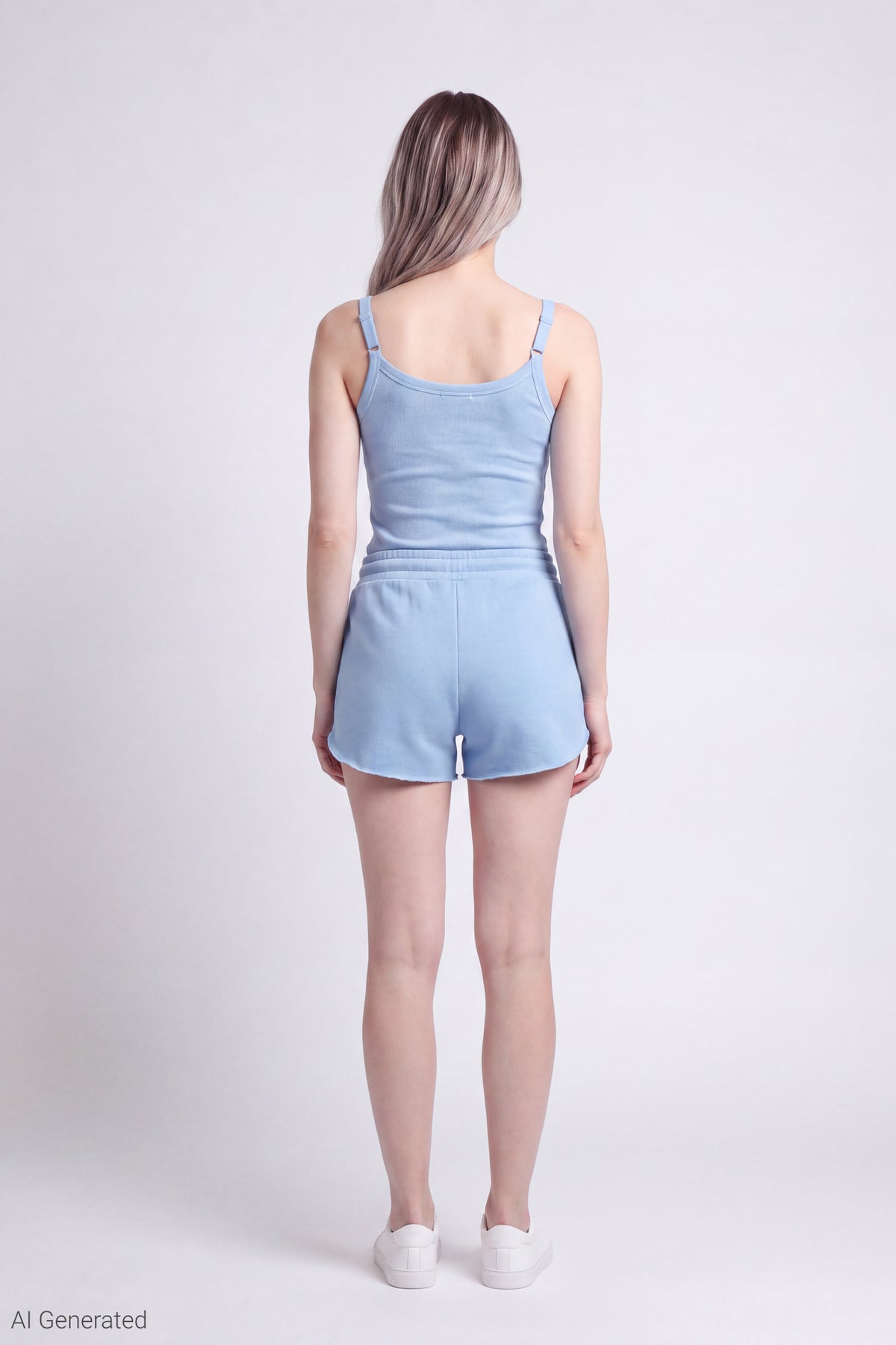 Alt View 3. Graphic Scoop Neck Tank - Light Blue