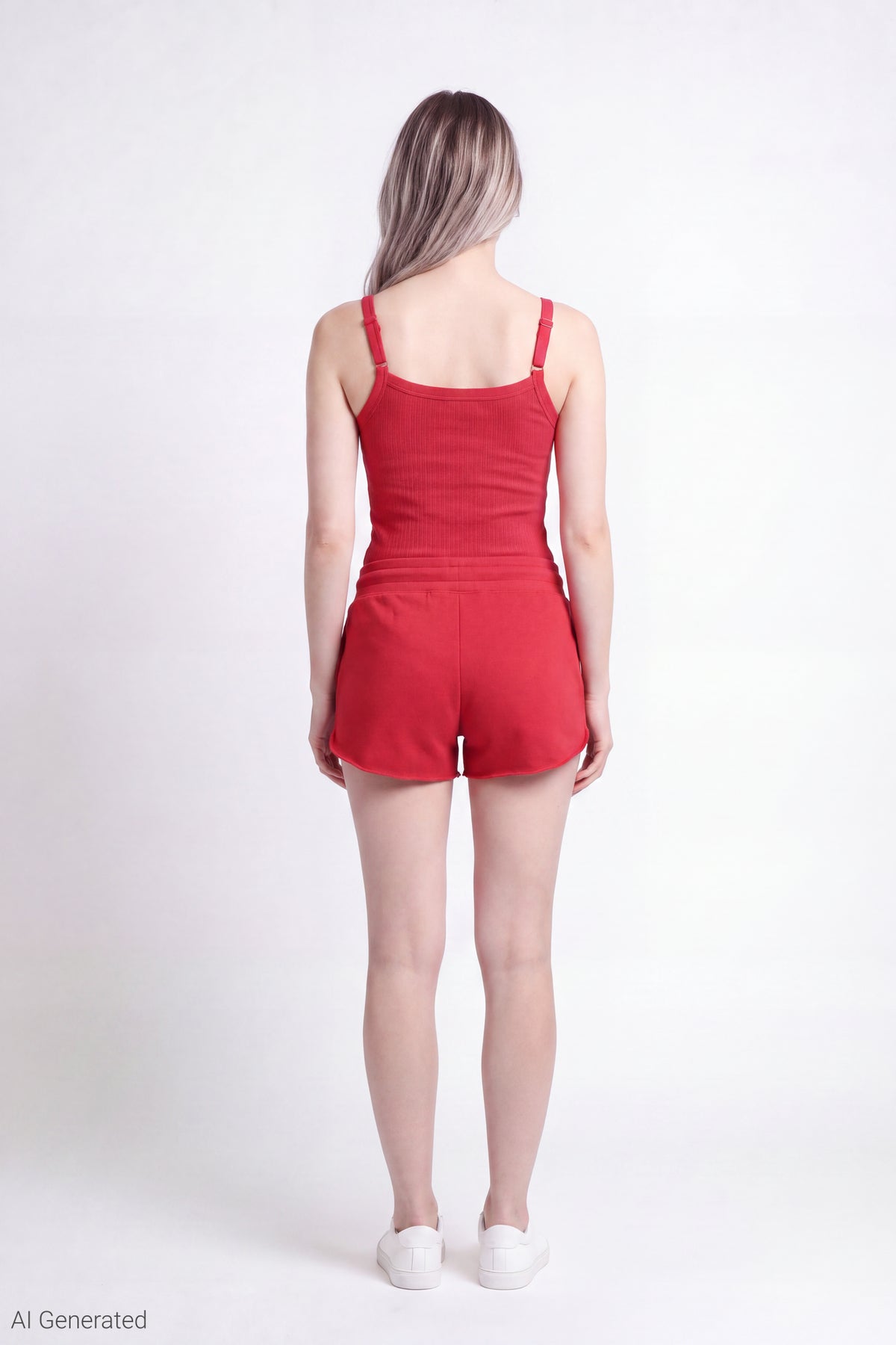 Alt View 3. Graphic Scoop Neck Tank - Red