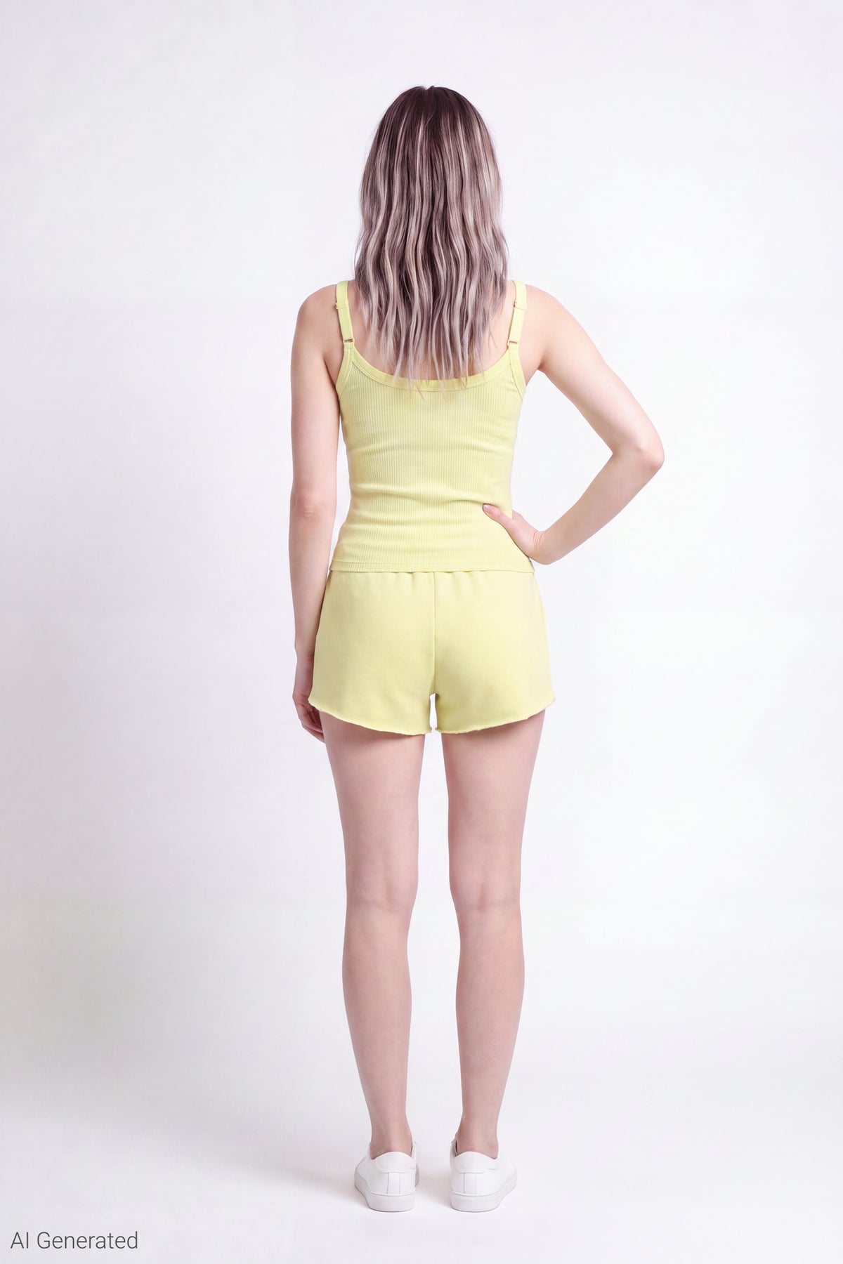 Alt View 3. Graphic Scoop Neck Tank - Yellow