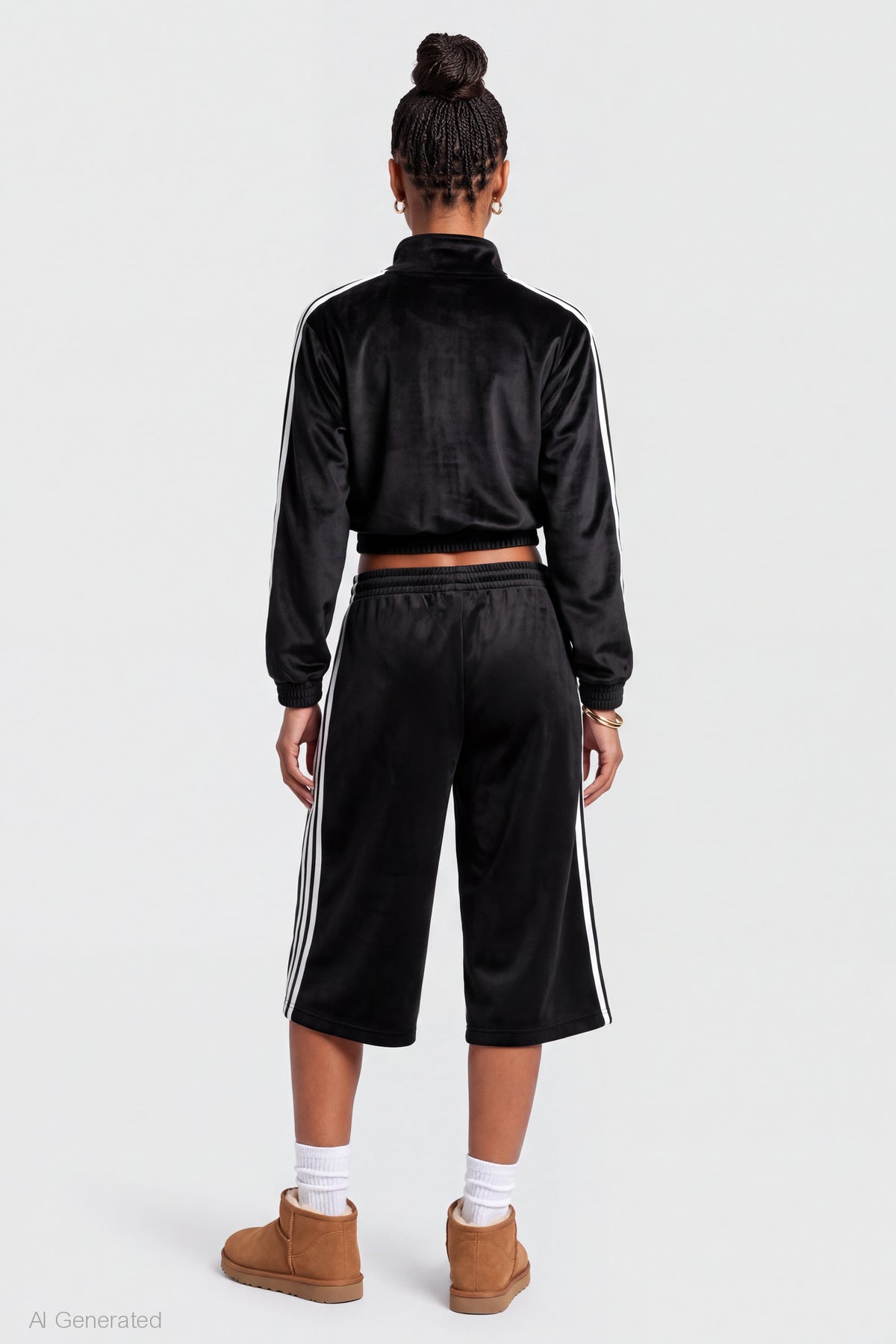 Alt View 2. Fleece Bermuda Short - Black
