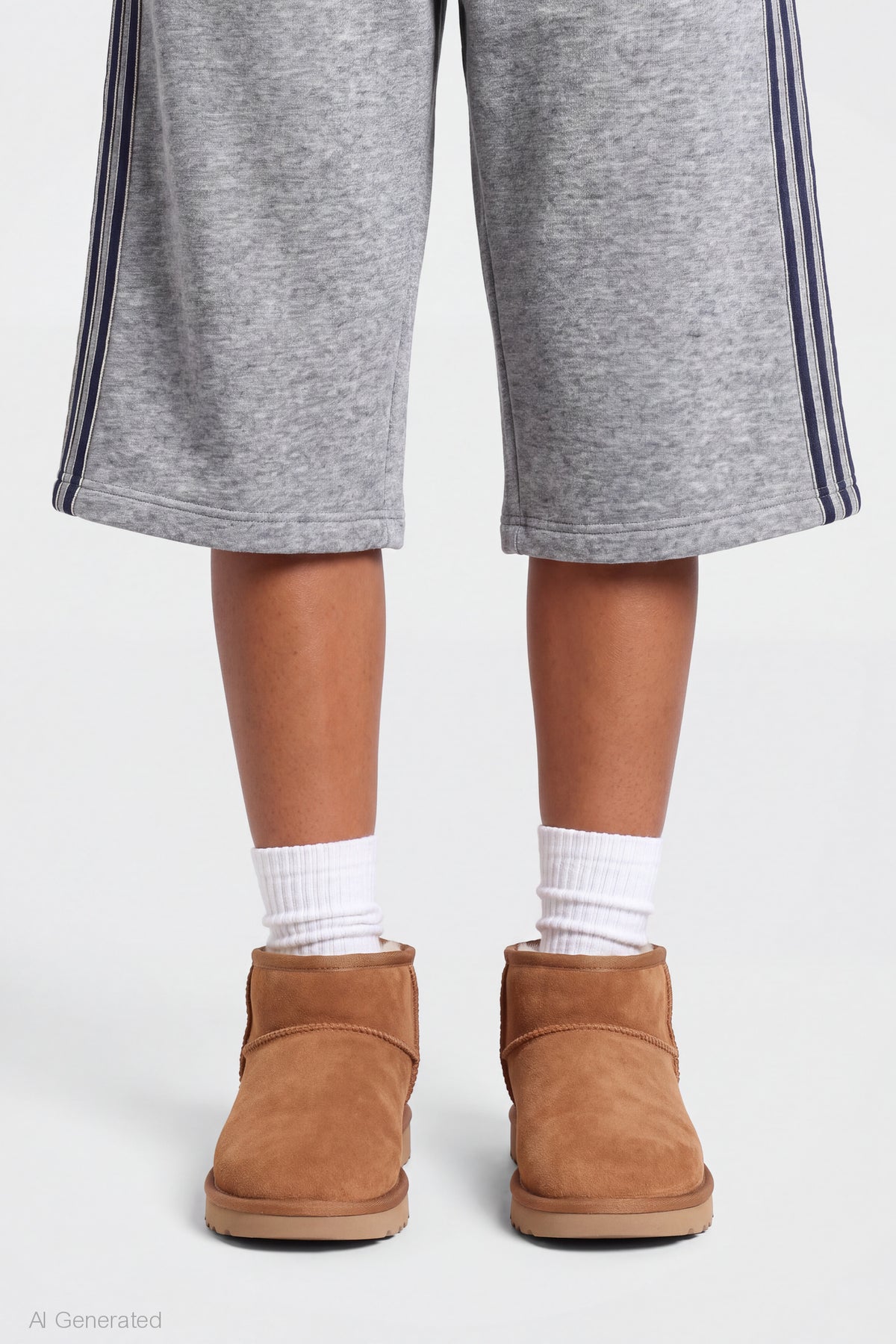 Alt View 4. Fleece Bermuda Short - Heather Grey