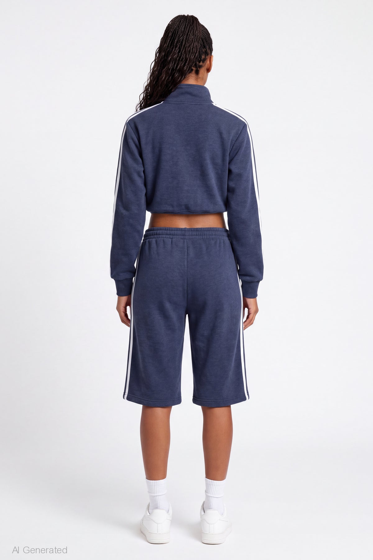 Alt View 2. Fleece Bermuda Short - Navy