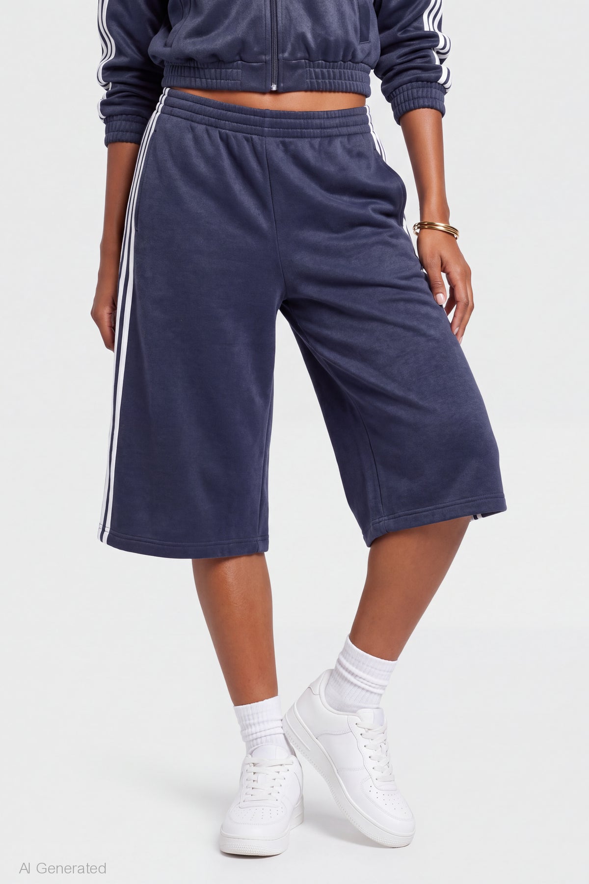 Alt View 3. Fleece Bermuda Short - Navy