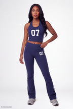 Active Graphic Halter Top & Flare Pant Set