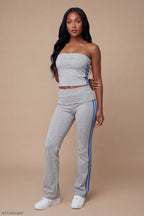 Foldover Tube Top & Flare Pant Set