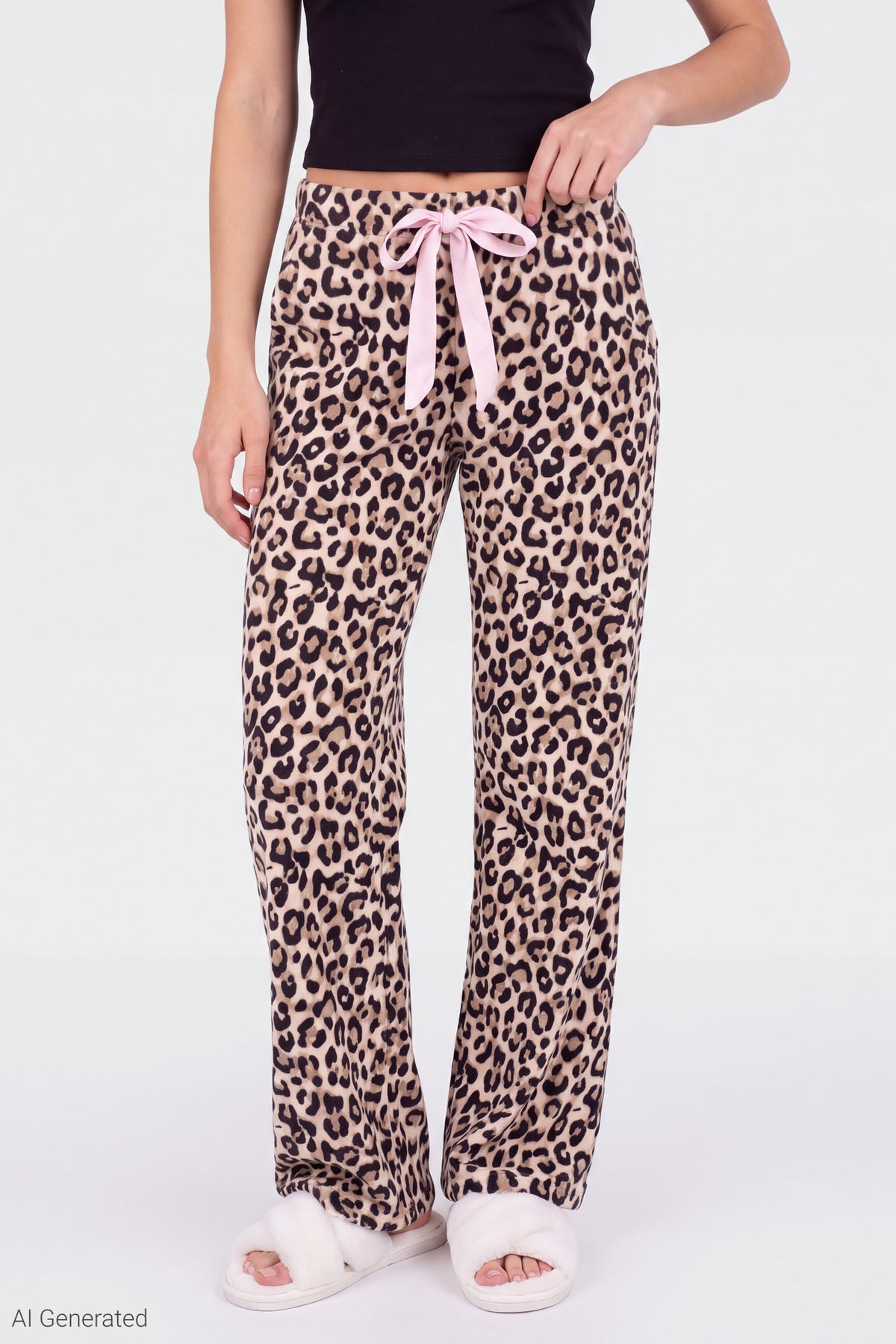 Alt View 4. Graphic Tee & Pant Pajama Set - Black