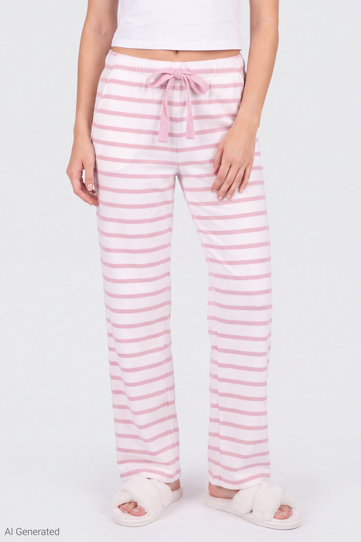 Alt View 4. Graphic Tee & Pant Pajama Set - White