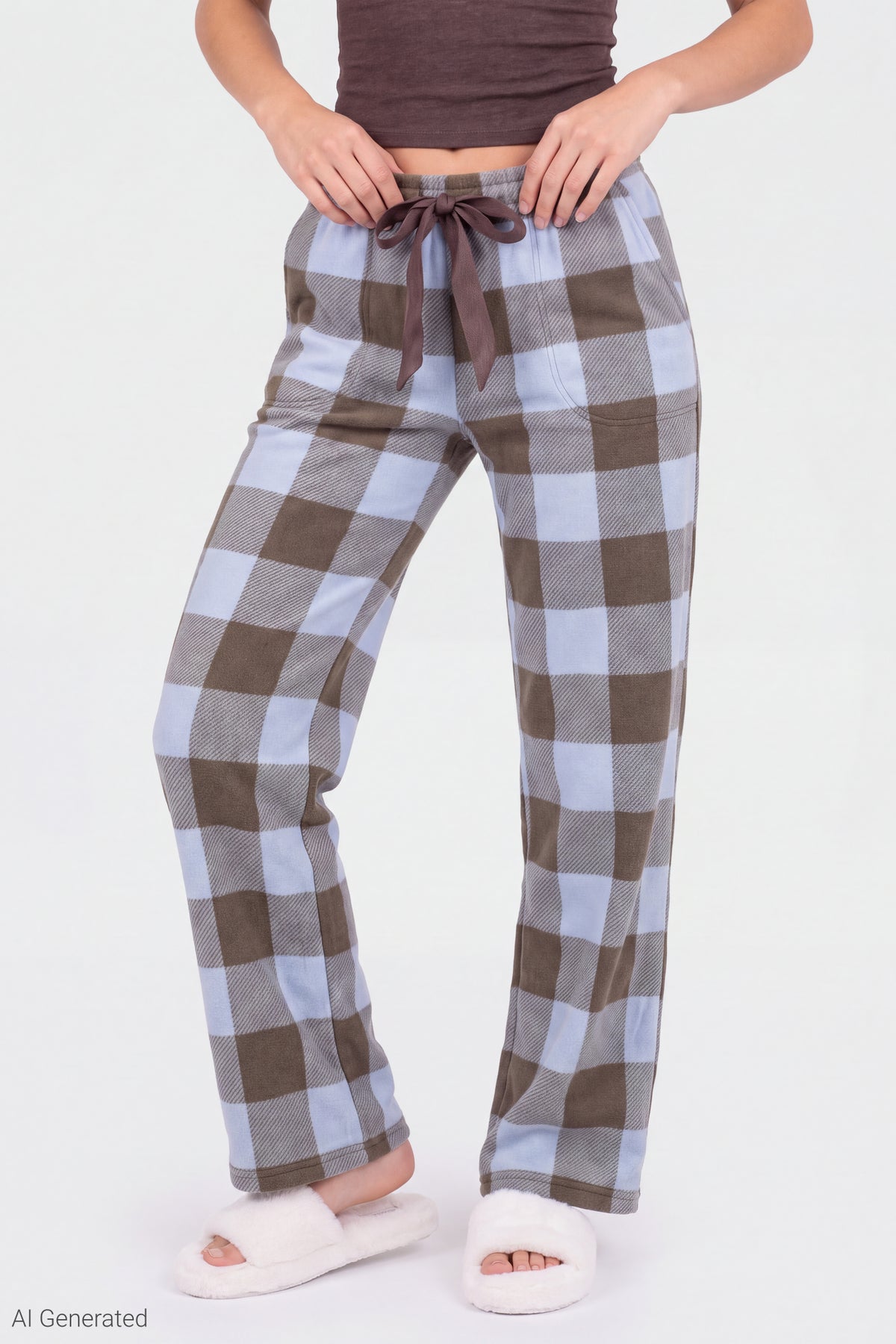 Alt View 4. Graphic Tee & Pant Pajama Set - Brown