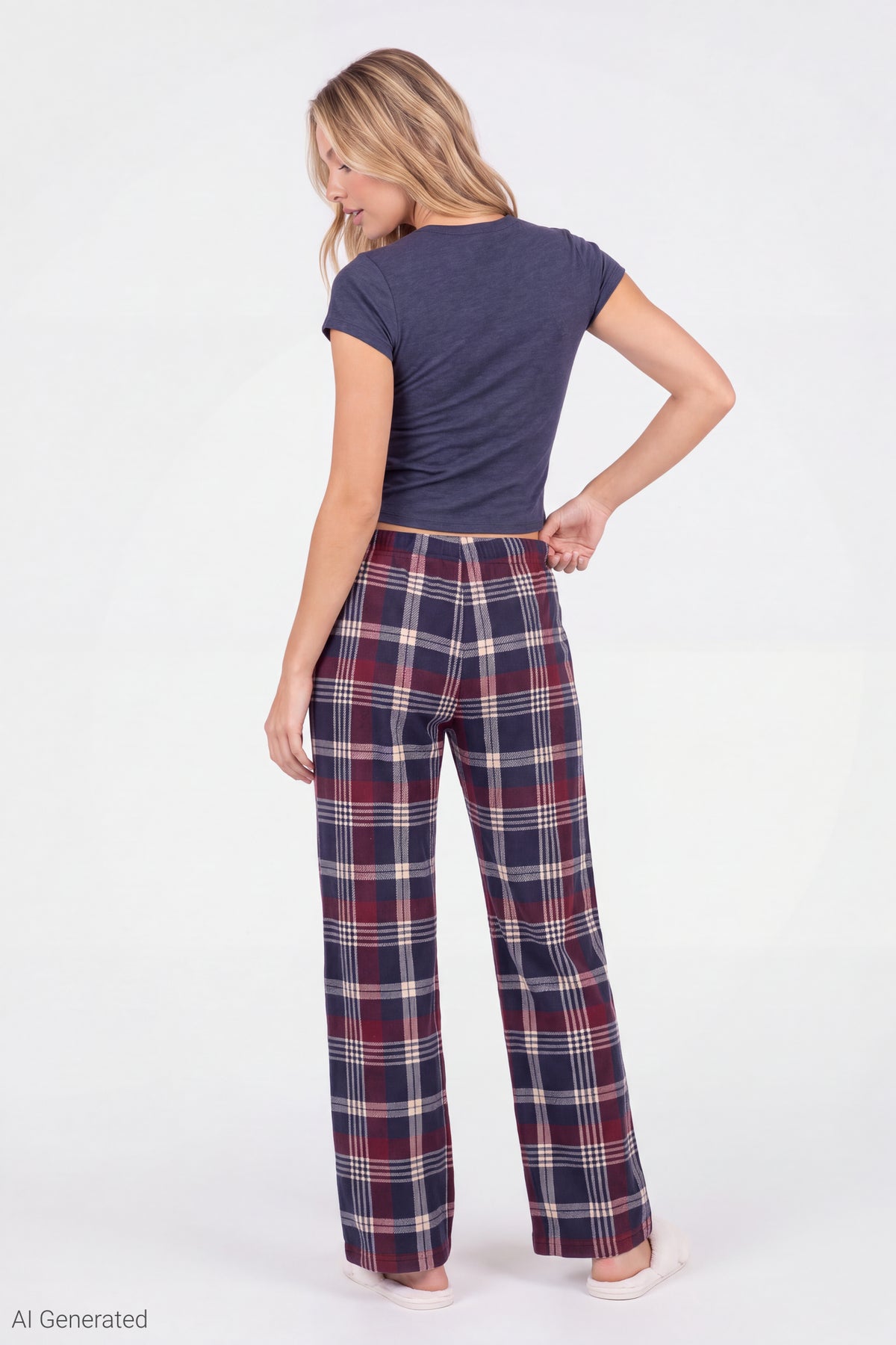 Alt View 2. Graphic Tee & Pant Pajama Set - Navy