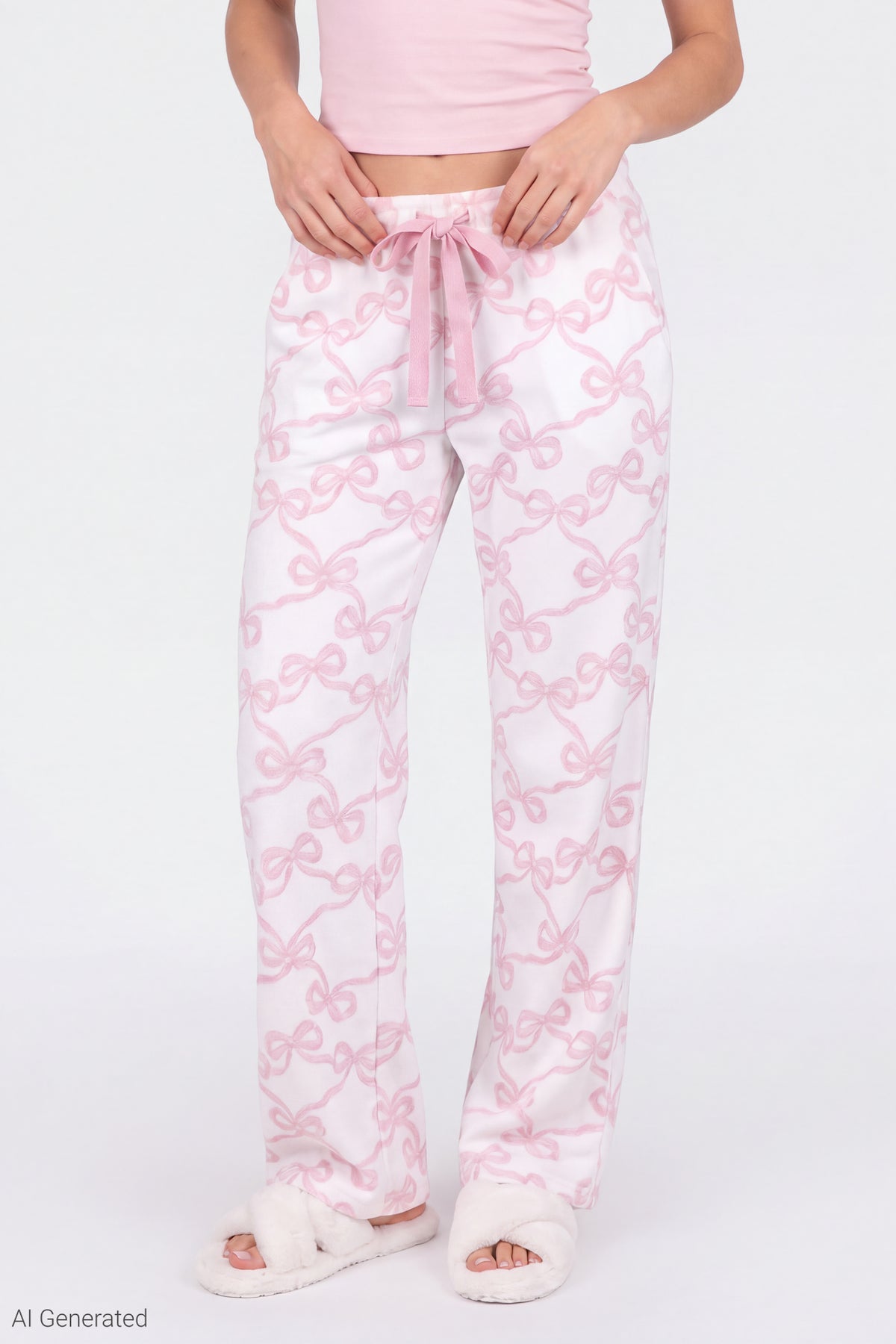 Alt View 4. Graphic Tee & Pant Pajama Set - Light Pink