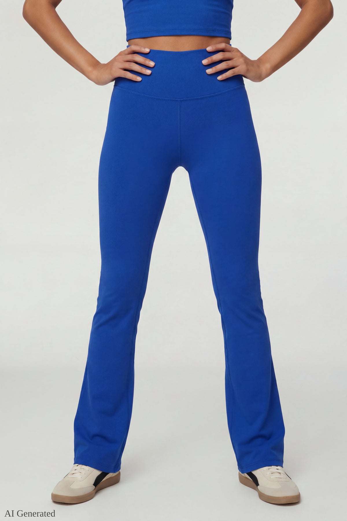 Alt View 3. Square Neck T-Shirt & Flare Legging Set - Royal Blue